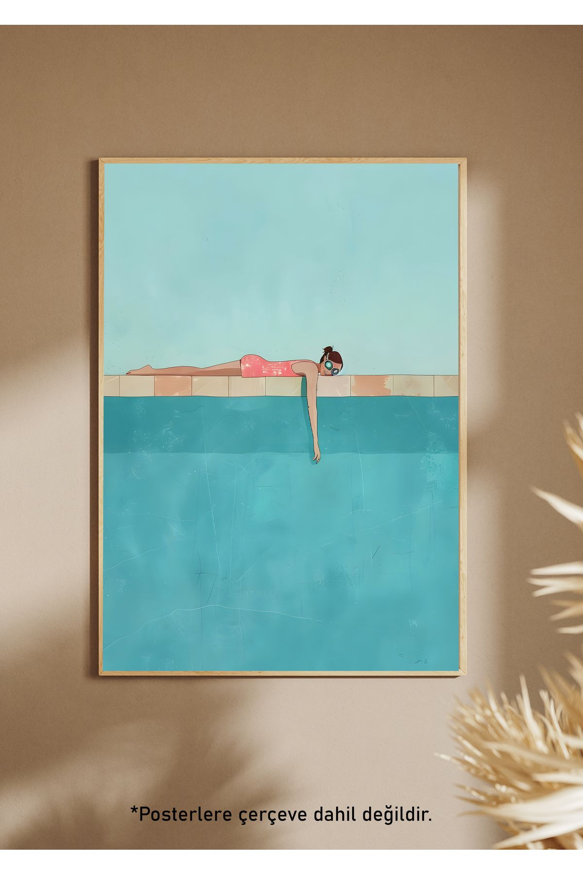 One Little Happiness POOL GIRL Poster Estetik Duvar Posteri , Çerçevesiz Poster