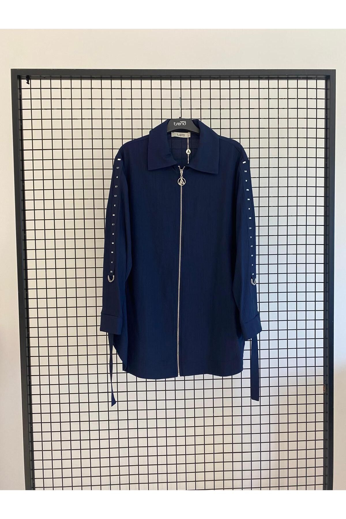 Armine TREND Yeni Sezon Koldan Taş Detaylı Yazlık Ceket Modaayka 25DSB573