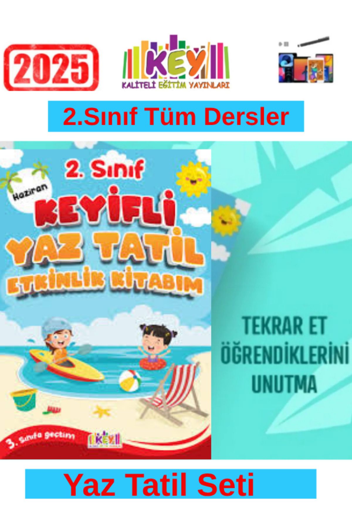 Okyanus Yayıncılık Kaliteli Eğitim Yayınları KEY 2.Sınıf Yaz Tatil (Yeni Ürün)Keyifli Yaz Tatili+Dokunmatik Kalem