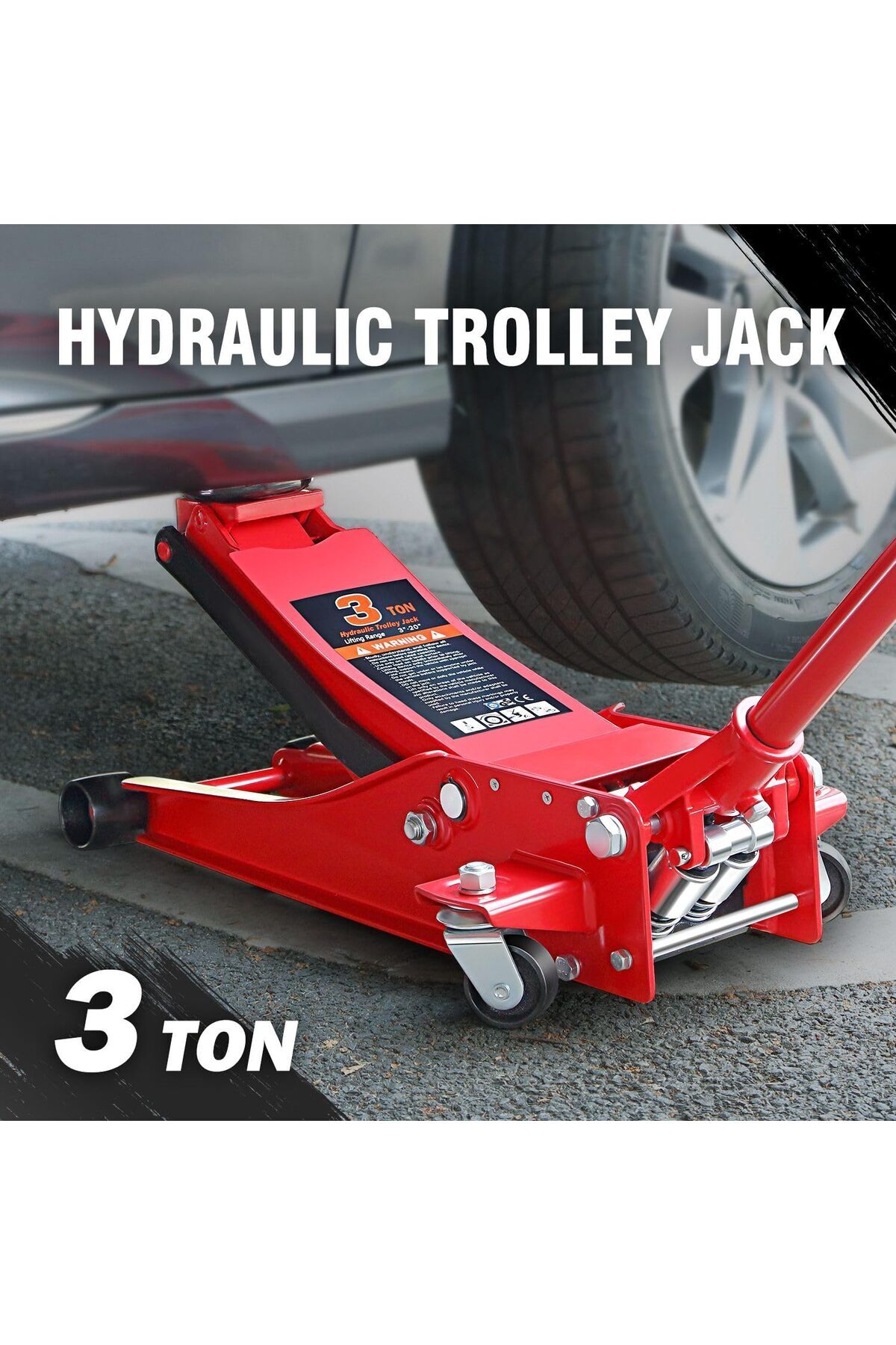 رافعة سيارة هيدروليكية أرضية 3 طن من BUNCA – مع حقيبة نقل، تصميم متين، مناسبة للورش والمنزل والسفر