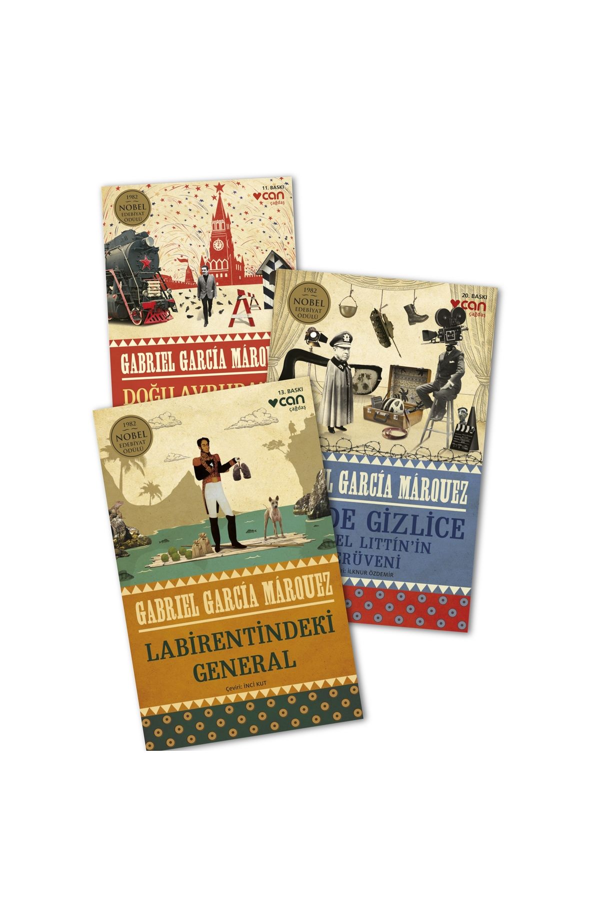 Can Yayınları Doğu Avrupa'ya Yolculuk - Şili'de Gizlice - Labirentindeki General Gabriel Garcia Marquez 3 lü Kitap