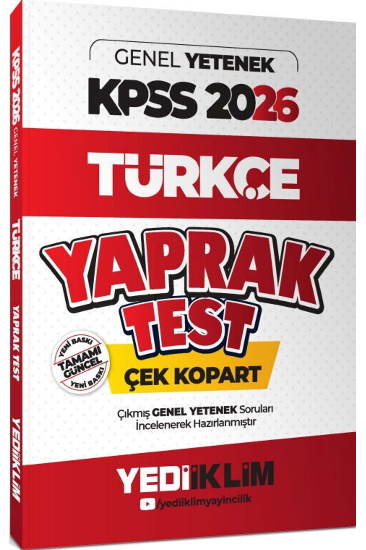 Yediiklim Yayınları Yediiklim Yayınları 2026 KPSS Genel Yetenek Türkçe Çek Kopart Yaprak Test