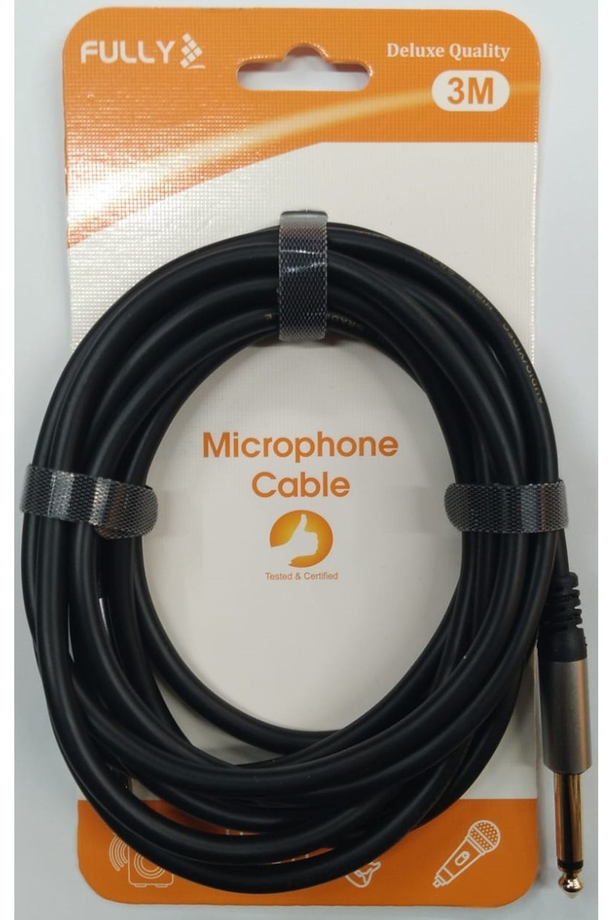 Mykablo 6.3 mm Kaliteli Mono Mikrofon / Enstrüman Kablosu 3 Metre - Siyah