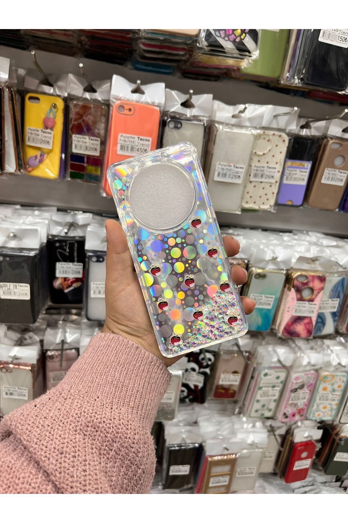TECNOTREND Tecno Spark 30 4g Sulu parıltılı Hologramlı şeffaf silikon kılıf