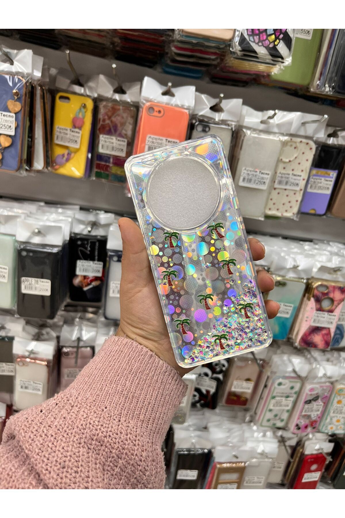 TECNOTREND Tecno Spark 30 4g Sulu parıltılı Hologramlı şeffaf silikon kılıf