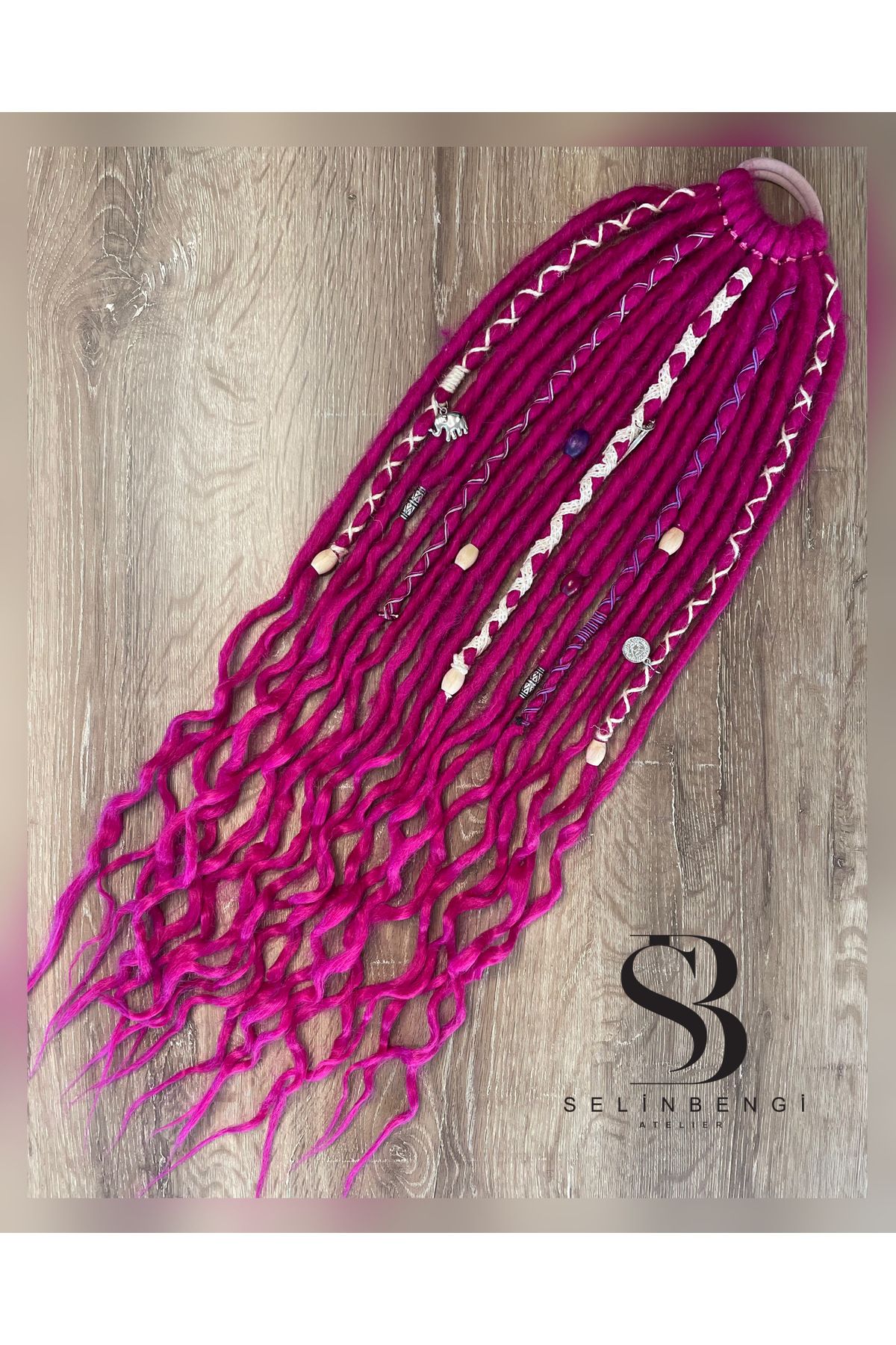 Selin Bengi 20’li Salaş Rasta Toka 50cm - Koyu Fuşya