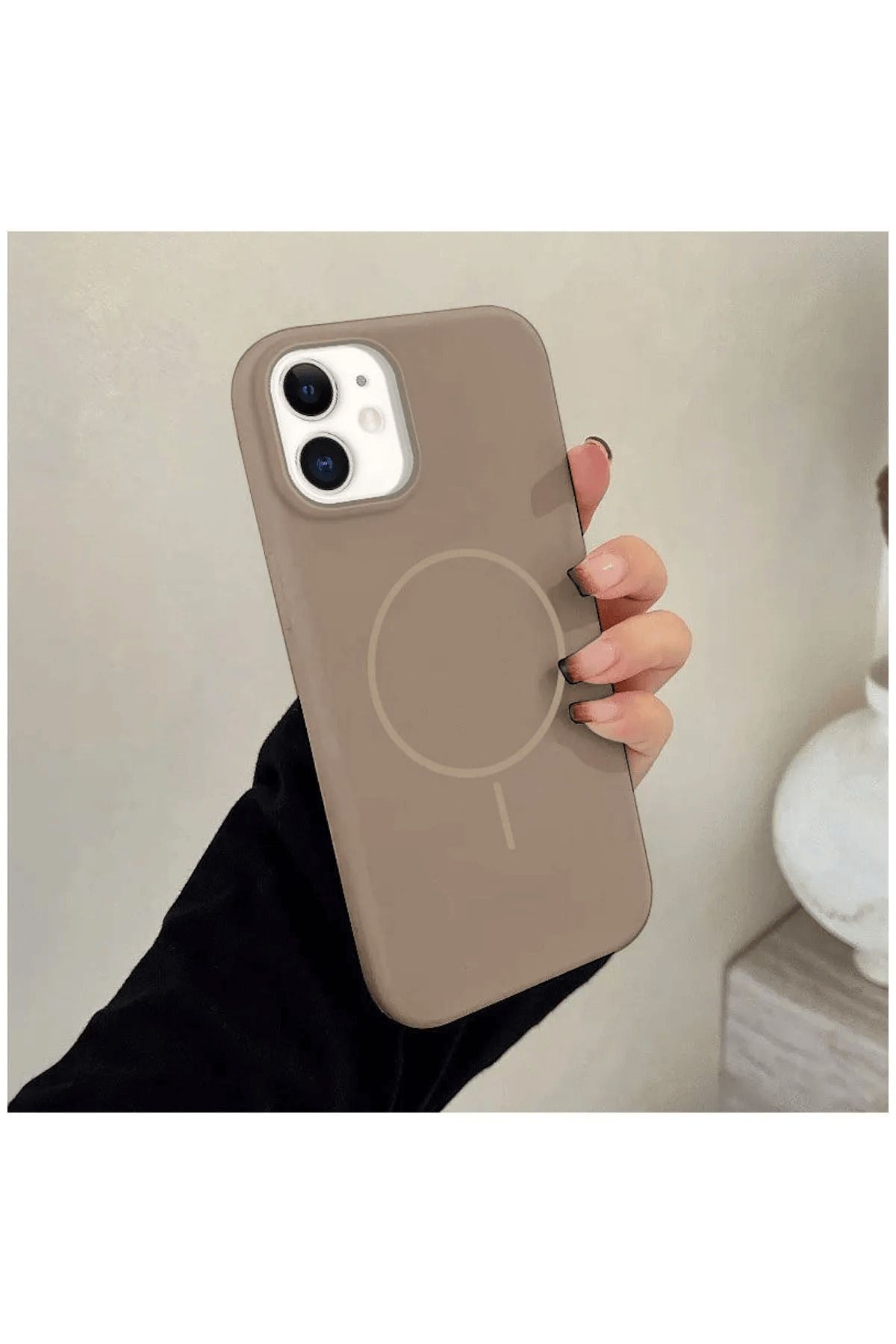 FABRON Apple Iphone 11 Uyumlu Magsafe Lansman Kir Tutmaz Silinebilir Içi Kadife Telefon Kılıfı
