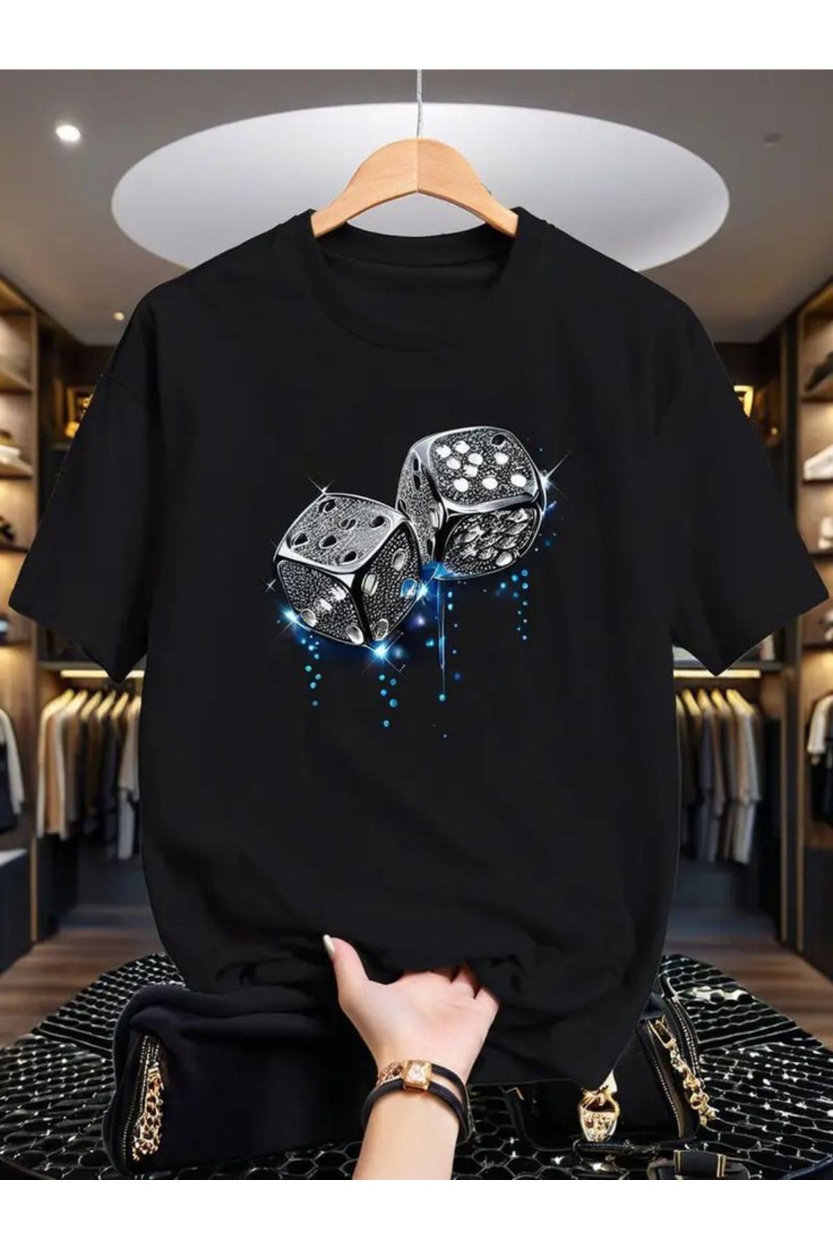 aynewmoda Ayırt edici baskıya sahip erkek tişörtü, modern streç pamuk, şık yaz tişörtü
