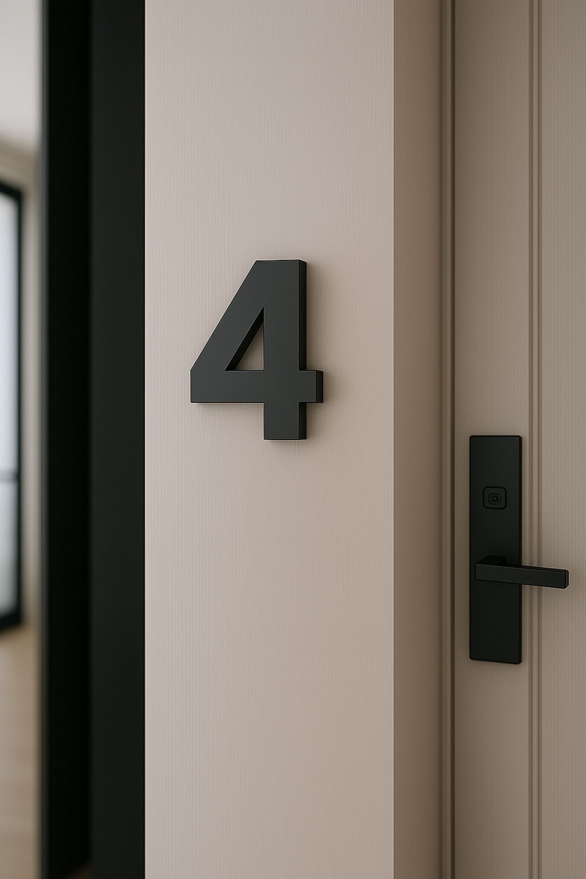 Rekatech-3D House Number in Modern Style (Number 4) |   7 cm Bottom Dimension – 15 cm Height 3