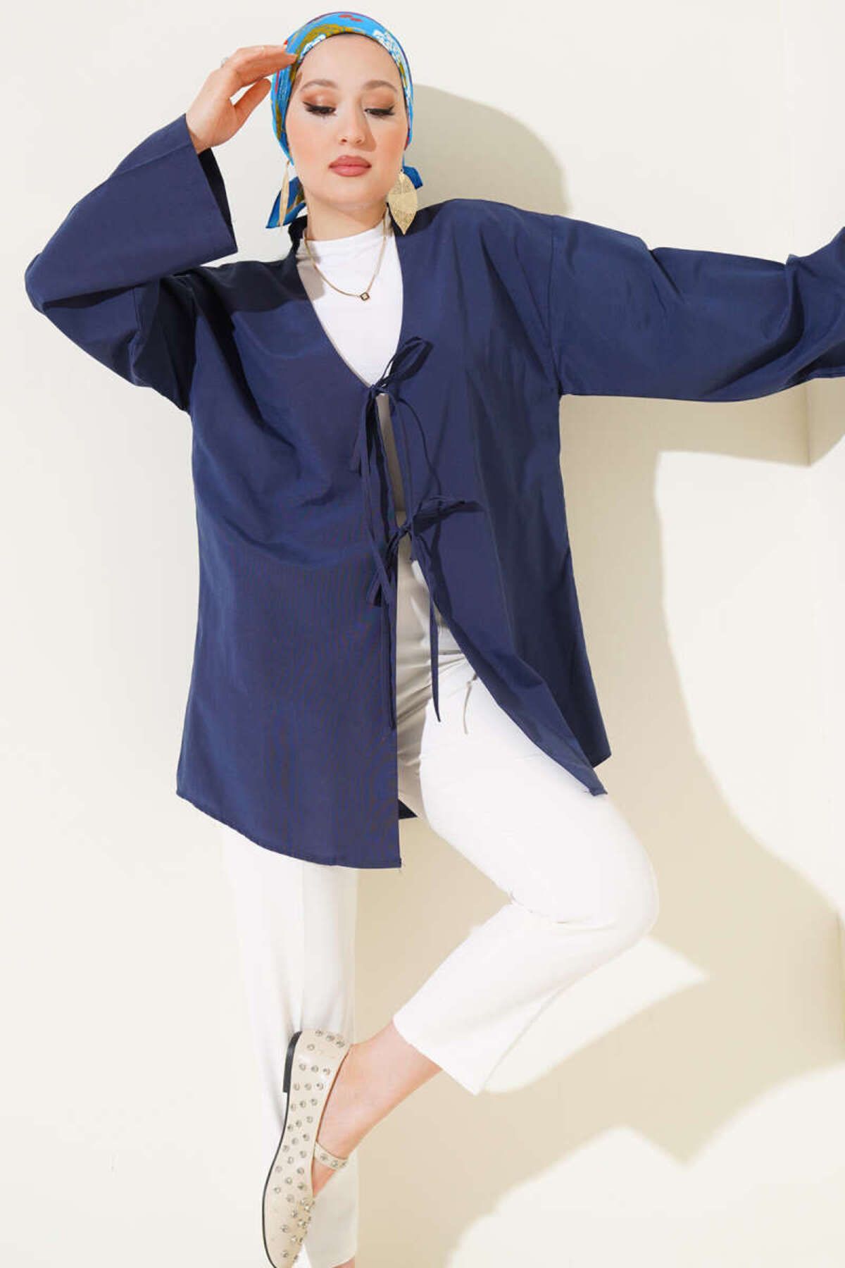 VOLT CLOTHİNG Çift Bağcıklı Poplin Kimono