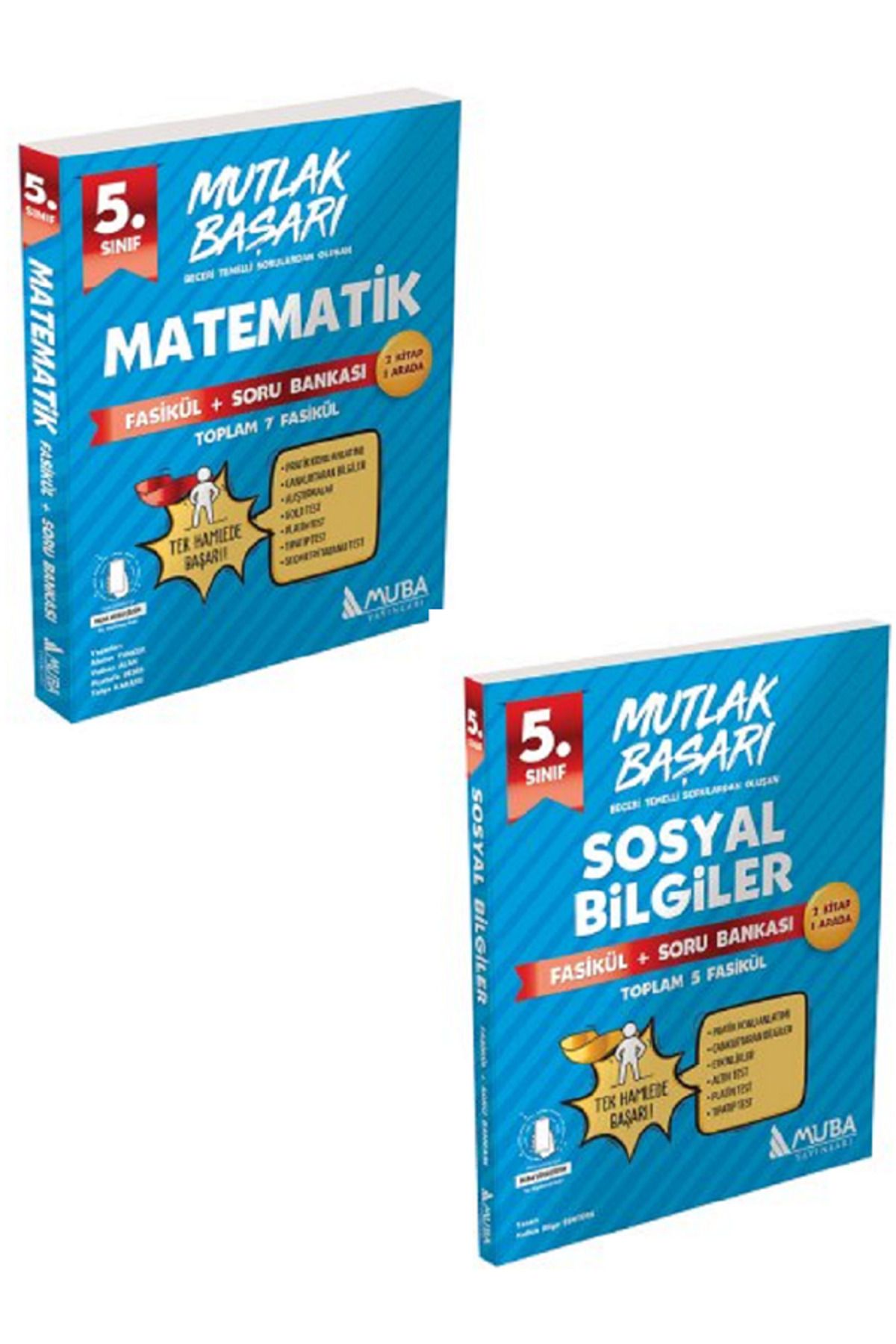 Evrensel İletişim Yayınları 5.Sınıf Muba Mutlak Başarı Matematik + Sosyal Bilgiler Fasikül + Soru Bankaları / 2 KİTAP SET