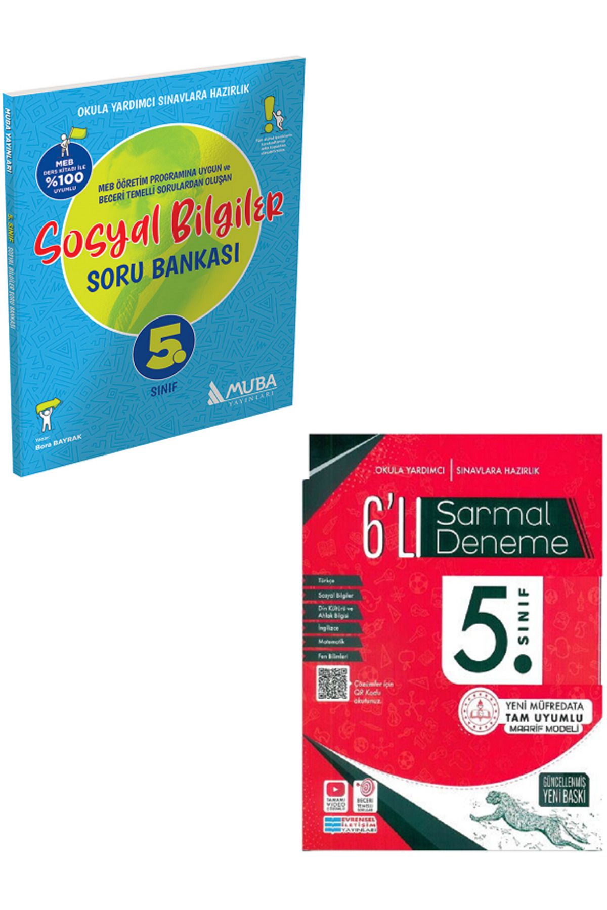 Evrensel İletişim Yayınları 5.Sınıf Muba Sosyal Bilgiler Soru Bankası + 5.Sınıf Evrensel 6'Lı Sarmal Deneme / 2 KİTAP SET