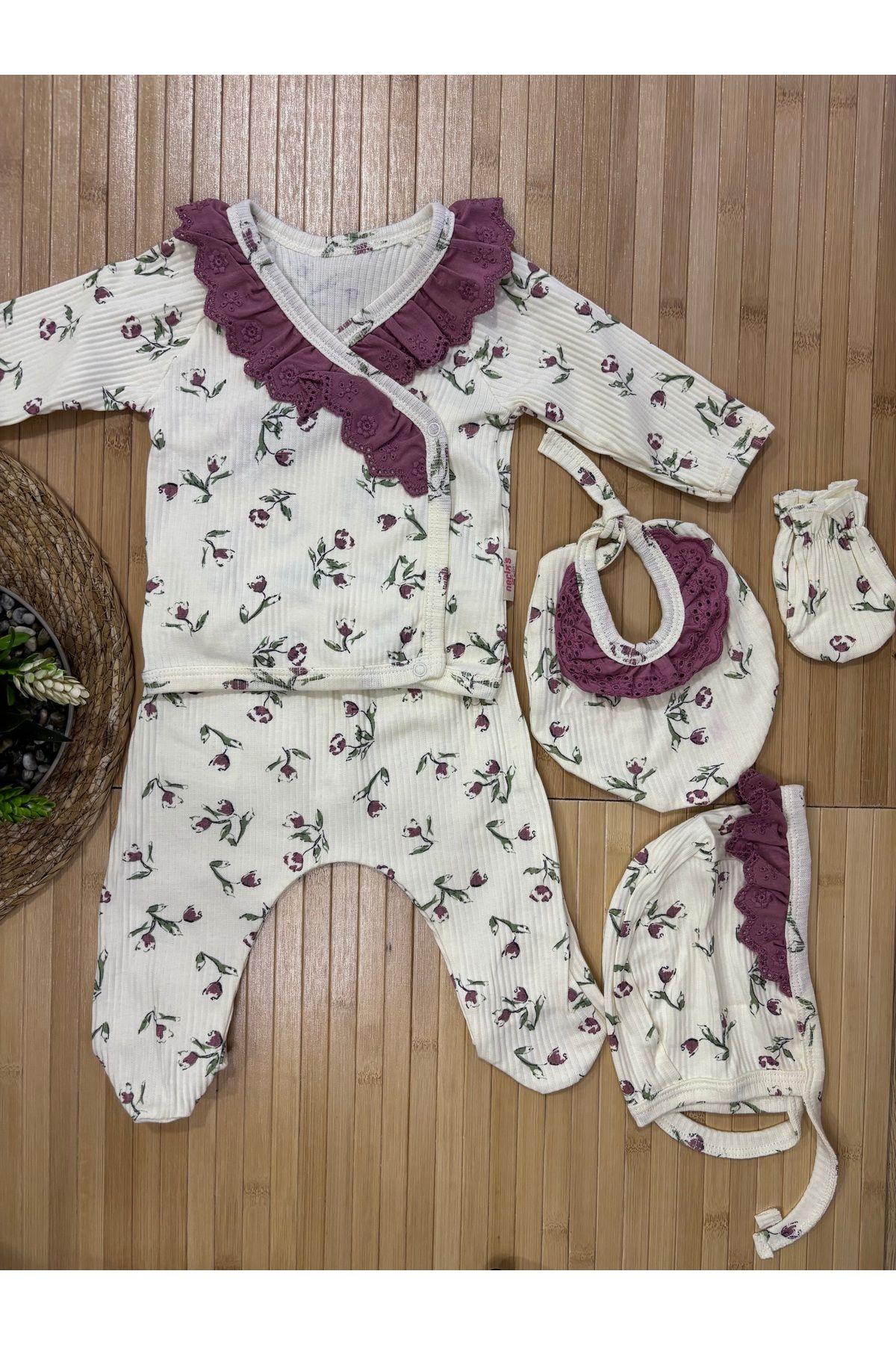 NECİXX Kız bebek %100 pamuklu hastane çıkışı