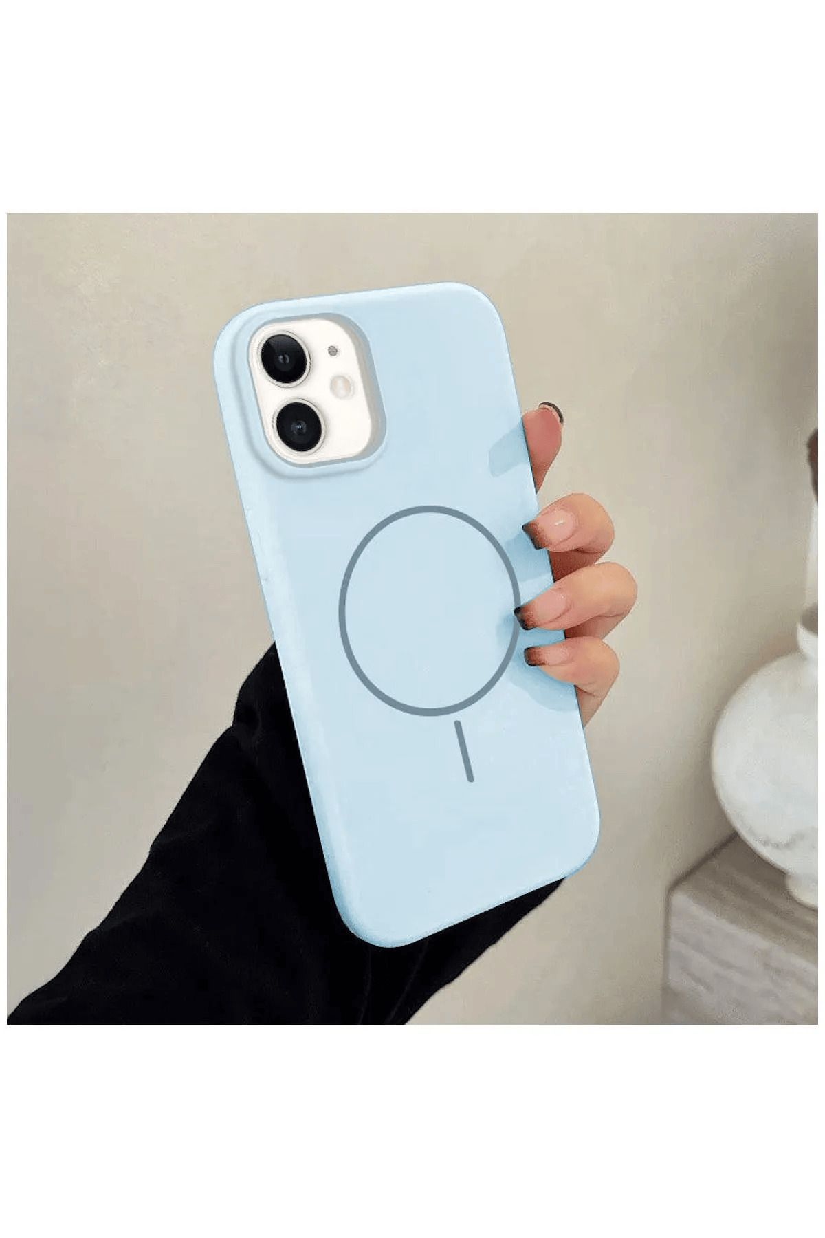 FABRON Apple Iphone 11 Uyumlu Magsafe Lansman Kir Tutmaz Silinebilir Içi Kadife Telefon Kılıfı