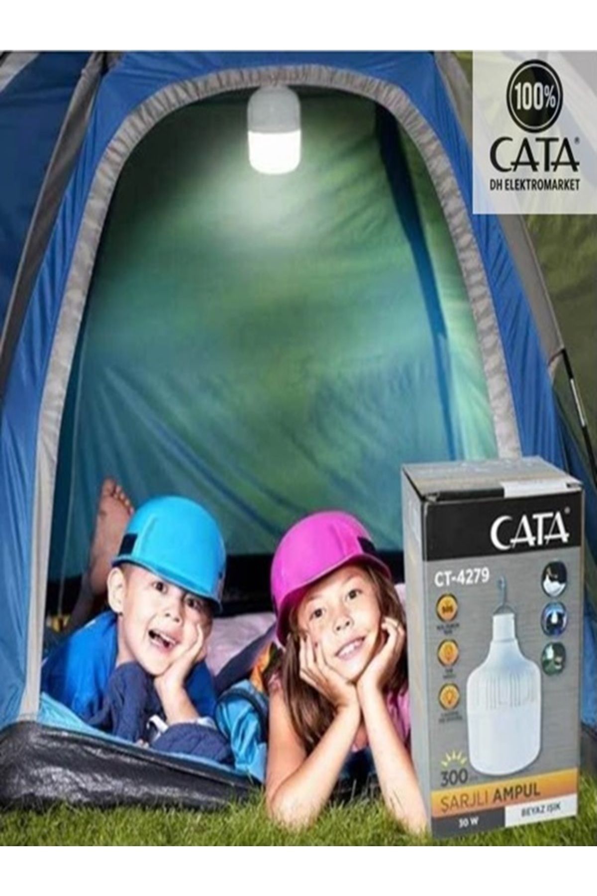Cata 30 Watt Taşınabilir Şarjlı Led Ampul Beyaz