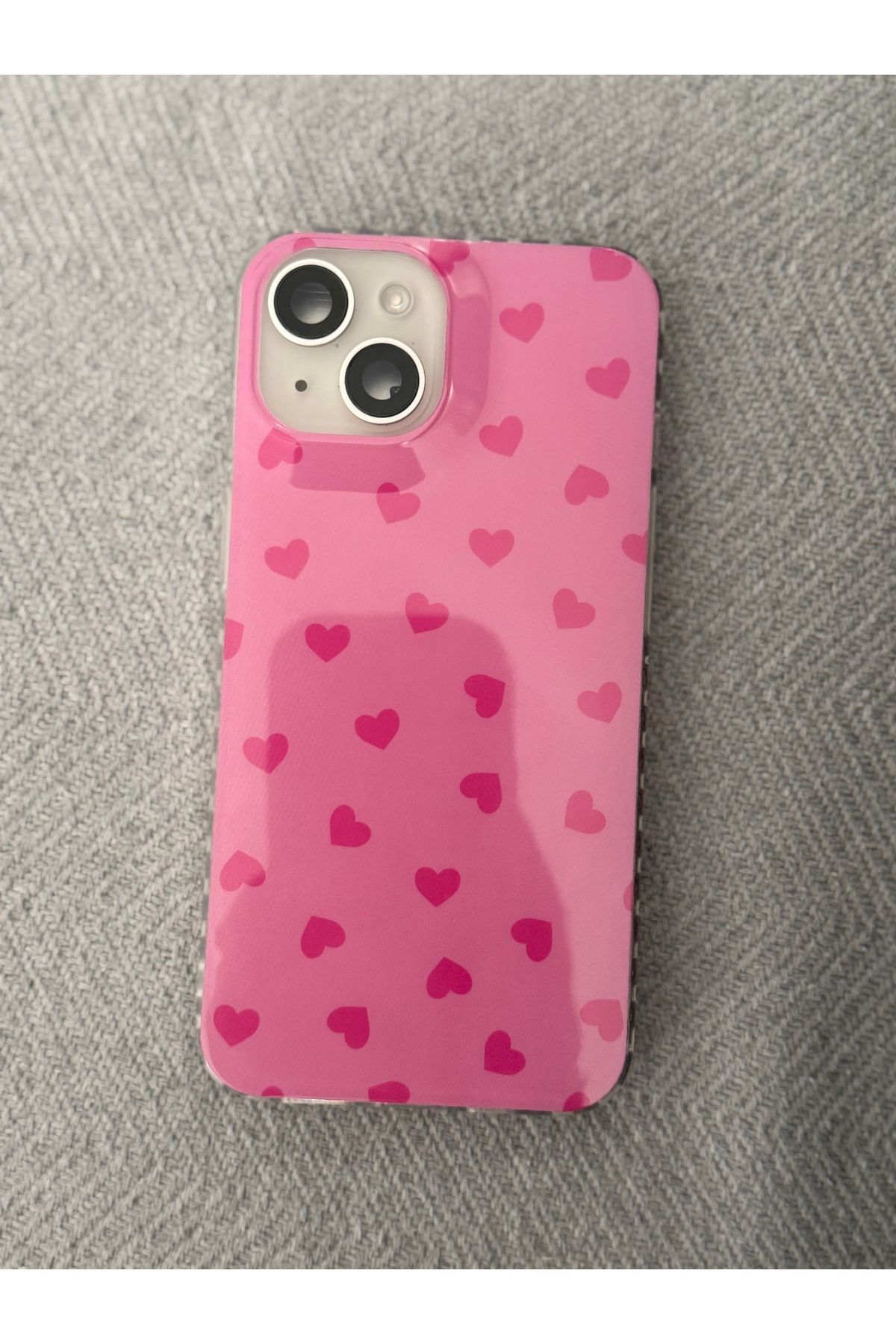 FİŞNEİLETİŞİM İPHONE 15 UYUMLU PEMBE KALPLİ KILIF