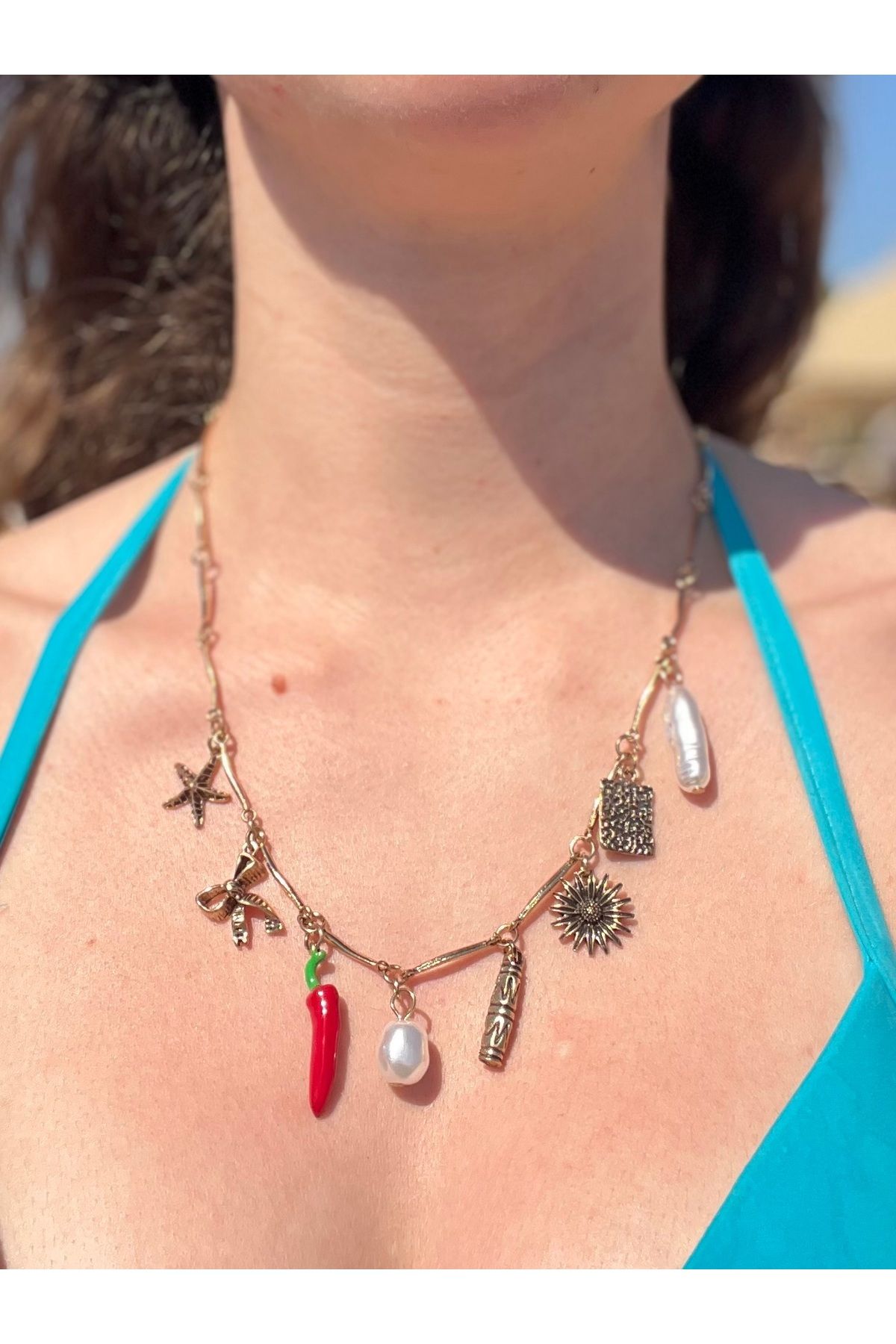 Estosh Aksesuar Sun & Sea Charms Kolye