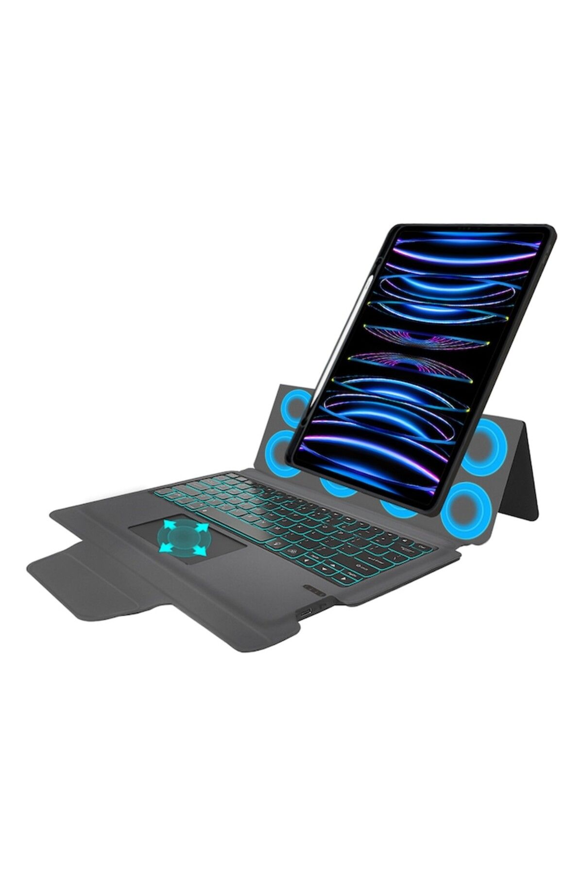 Petite Tuds-Protective Case with Keyboard for iPad Pro 12.9 2018/2020/2021/2022/Air 13 2024, Tuds Armor, KeyTab 3
