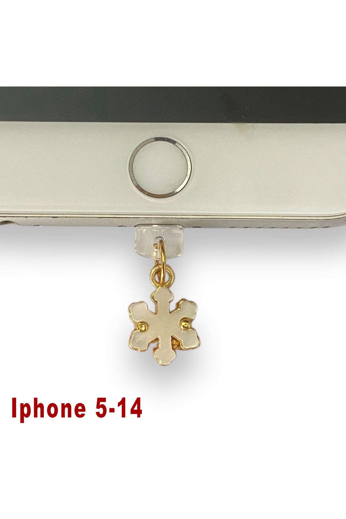 BK Design Iphone 5-14 Çelik Takı Figürlü Telefon Şarj Portu Toz Tıpası Toz Tıkacı Charm IPGL6010