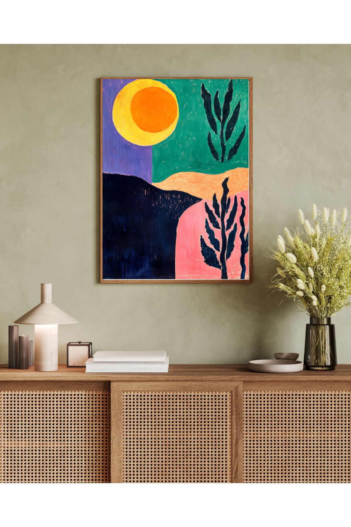woodhomeworks tek parça salon ofis dekor tablo
