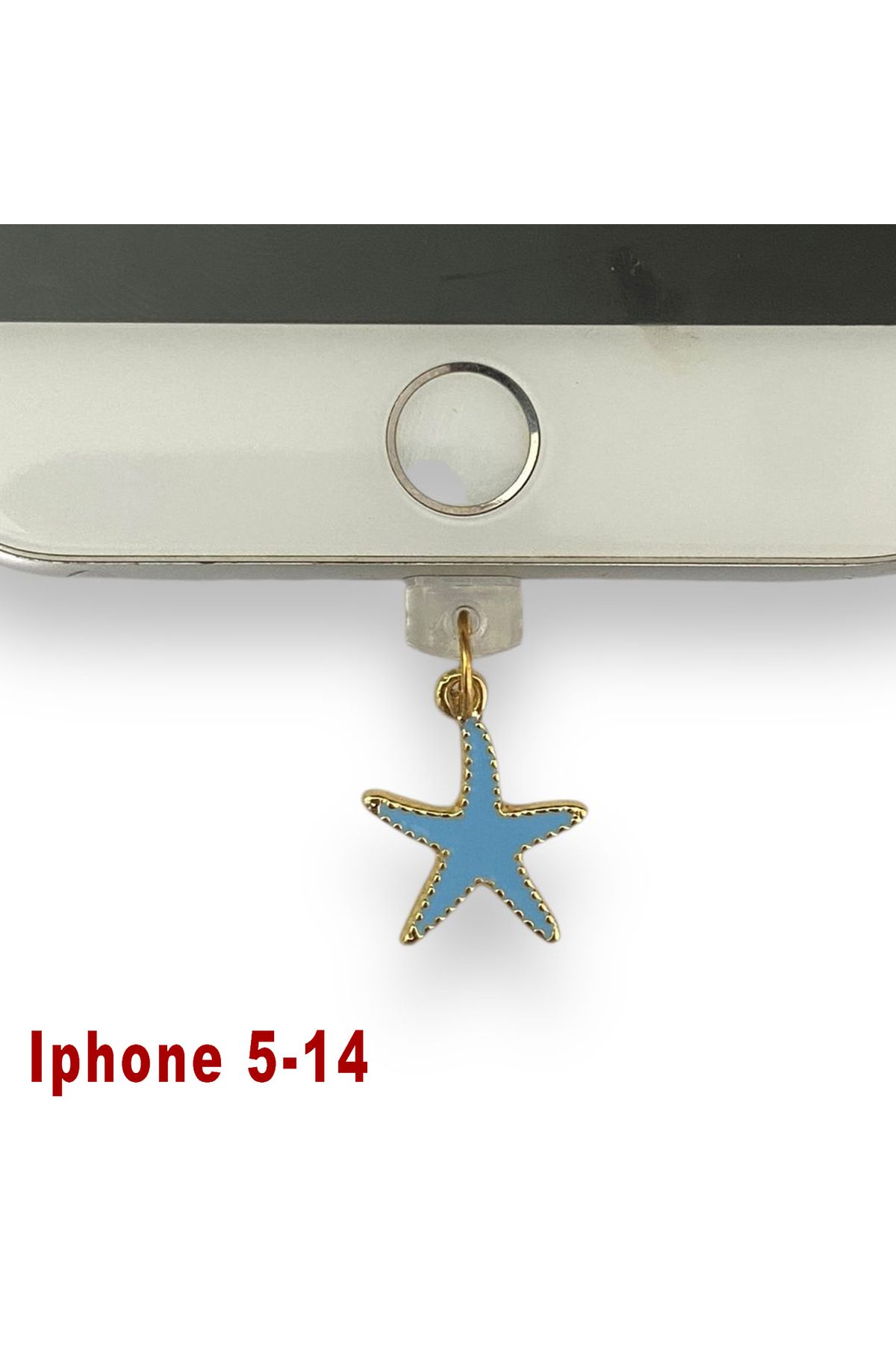 BK Design Iphone 5-14 Uyumlu Çelik Takı Figürlü Telefon Şarj Portu Toz Tıpası Toz Tıkacı Charm Ipgl6003