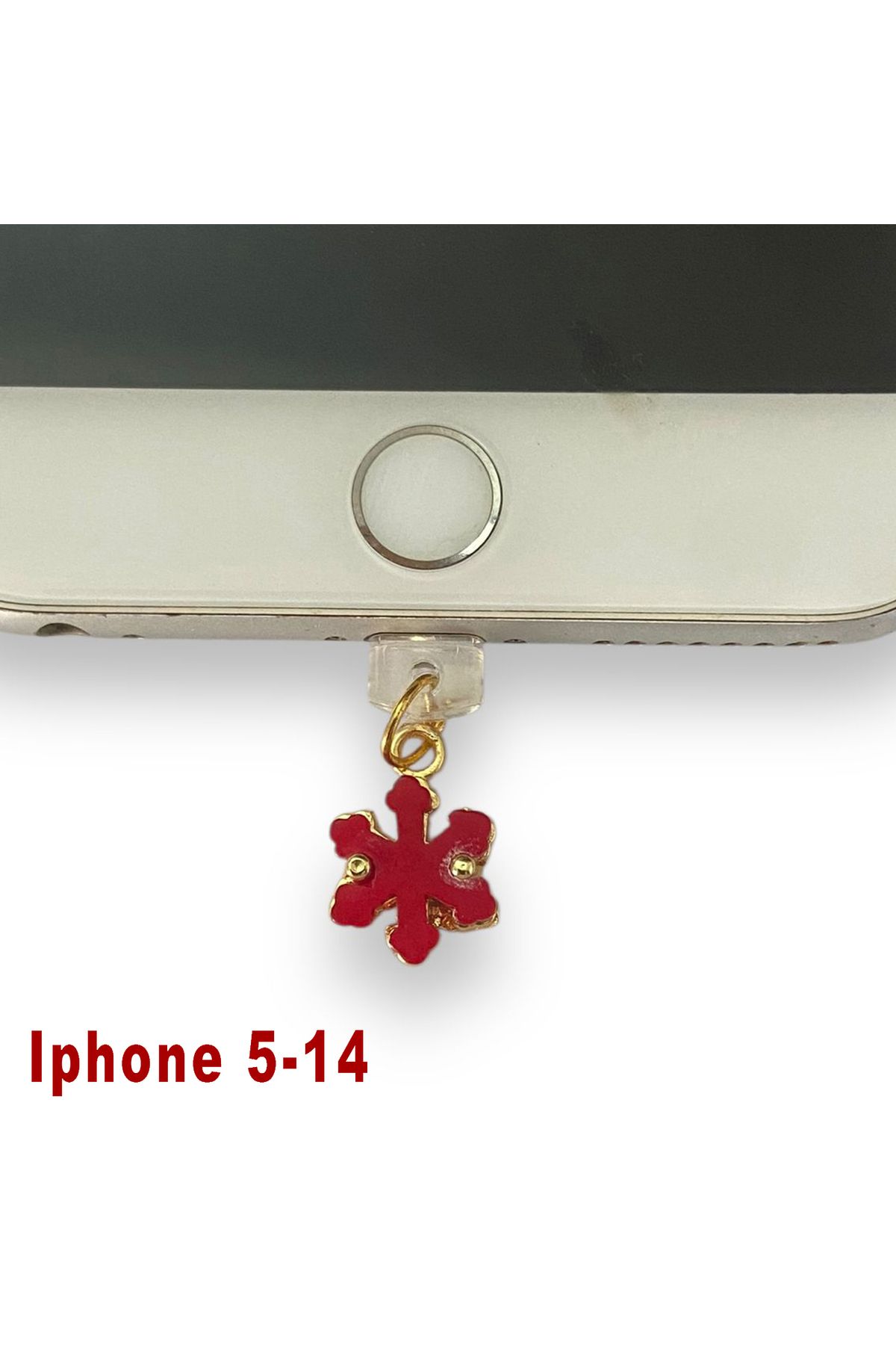 BK Design Iphone 5-14 Çelik Takı Figürlü Telefon Şarj Portu Toz Tıpası Toz Tıkacı Charm IPGL6011