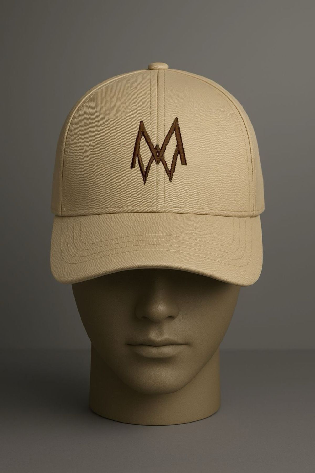 mieraedesign Mierae Unisex Kahve Desenli Krem Şapka