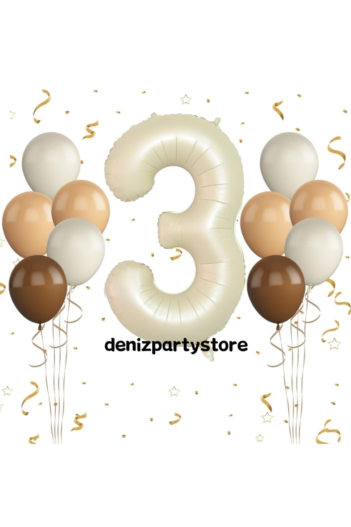 Store KREM 3 YAŞ FOLYO 4 DENİZ KUMU 4 TEN 2 KAHVERENGİ BALON SET