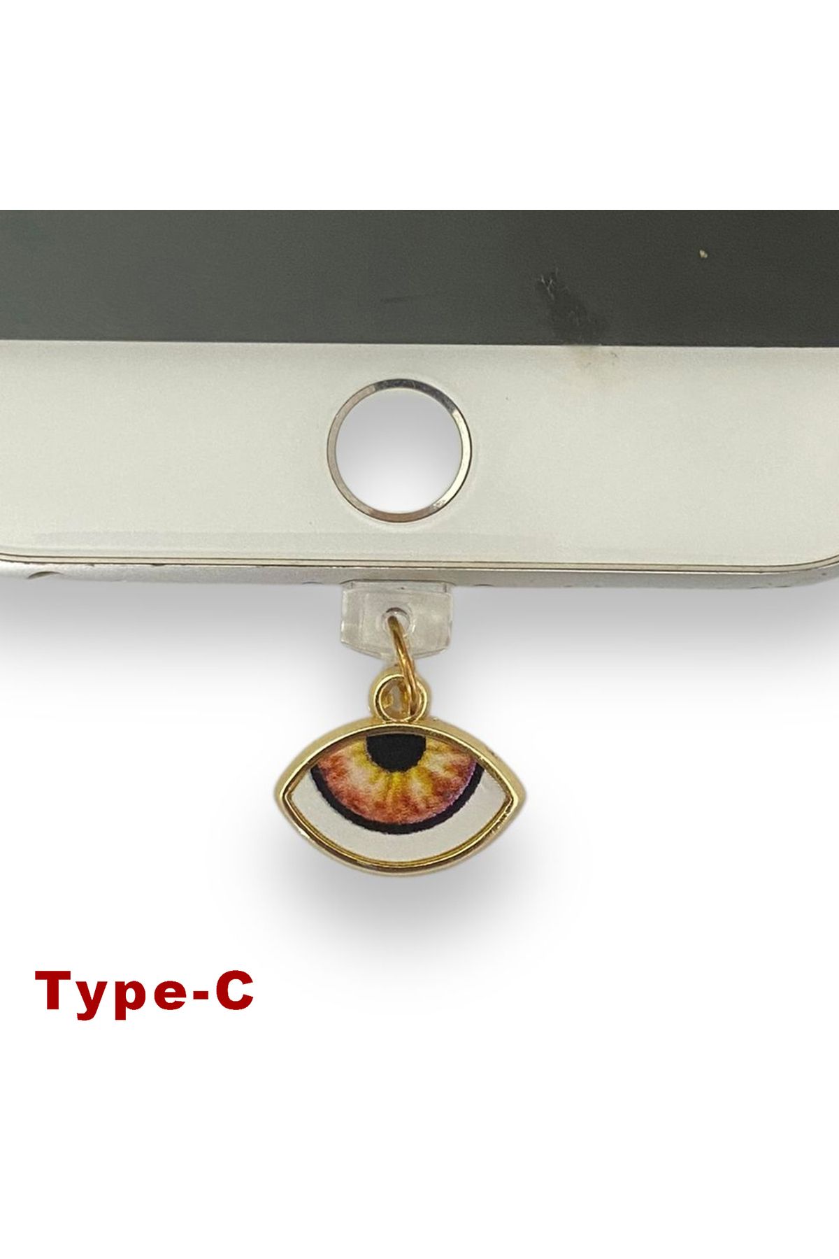 BK Design Type-C Çelik Takı Figürlü Telefon Şarj Portu Toz Tıpası Toz Tıkacı Charm TCGL5013