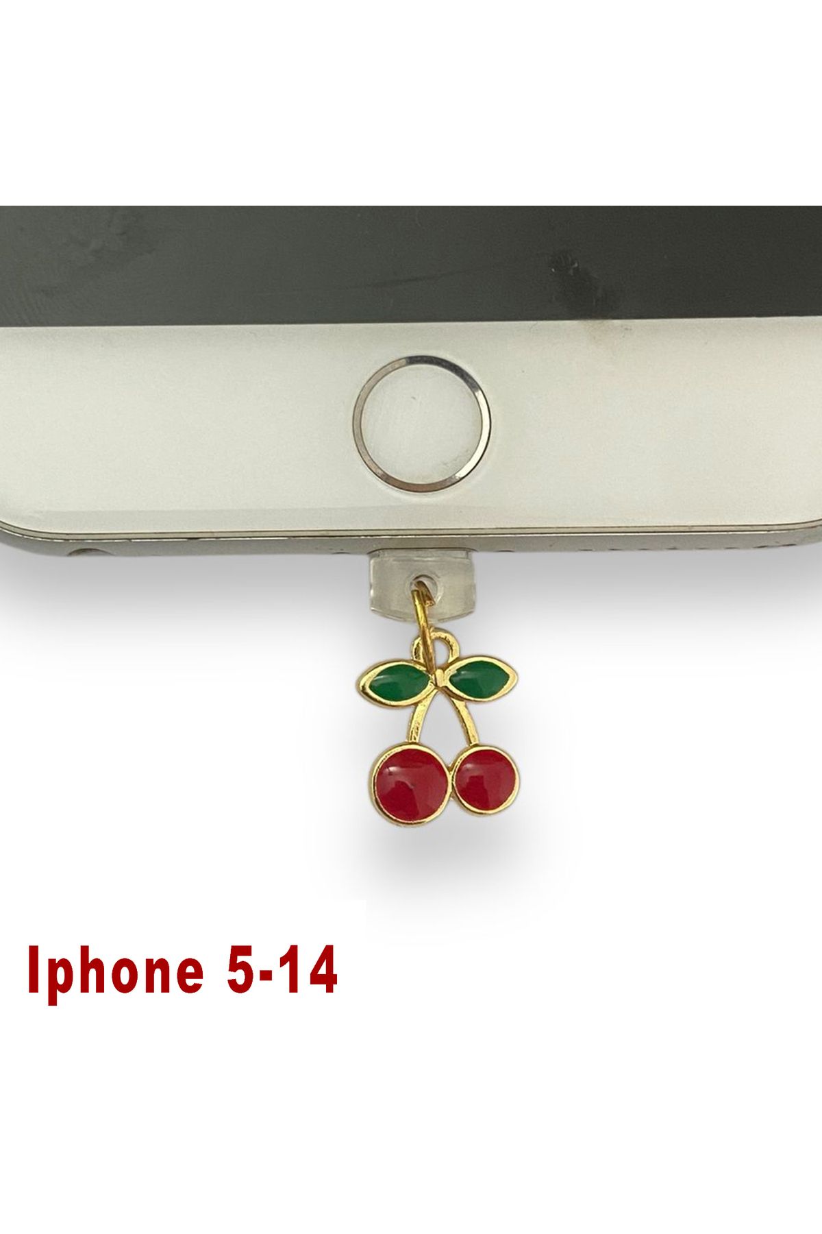 BK Design Iphone 5-14 Çelik Takı Figürlü Telefon Şarj Portu Toz Tıpası Toz Tıkacı Charm IPGL6004