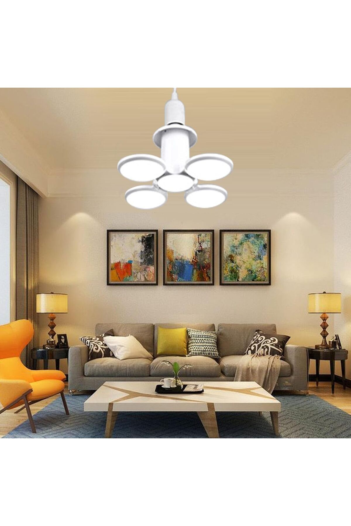 fullreyon 1 Adet 30 Watt Katlanır, 3000K, Gün Işığı Led Ampul, Modern Tasarım Dekoratif E27 Duy Led Ampul