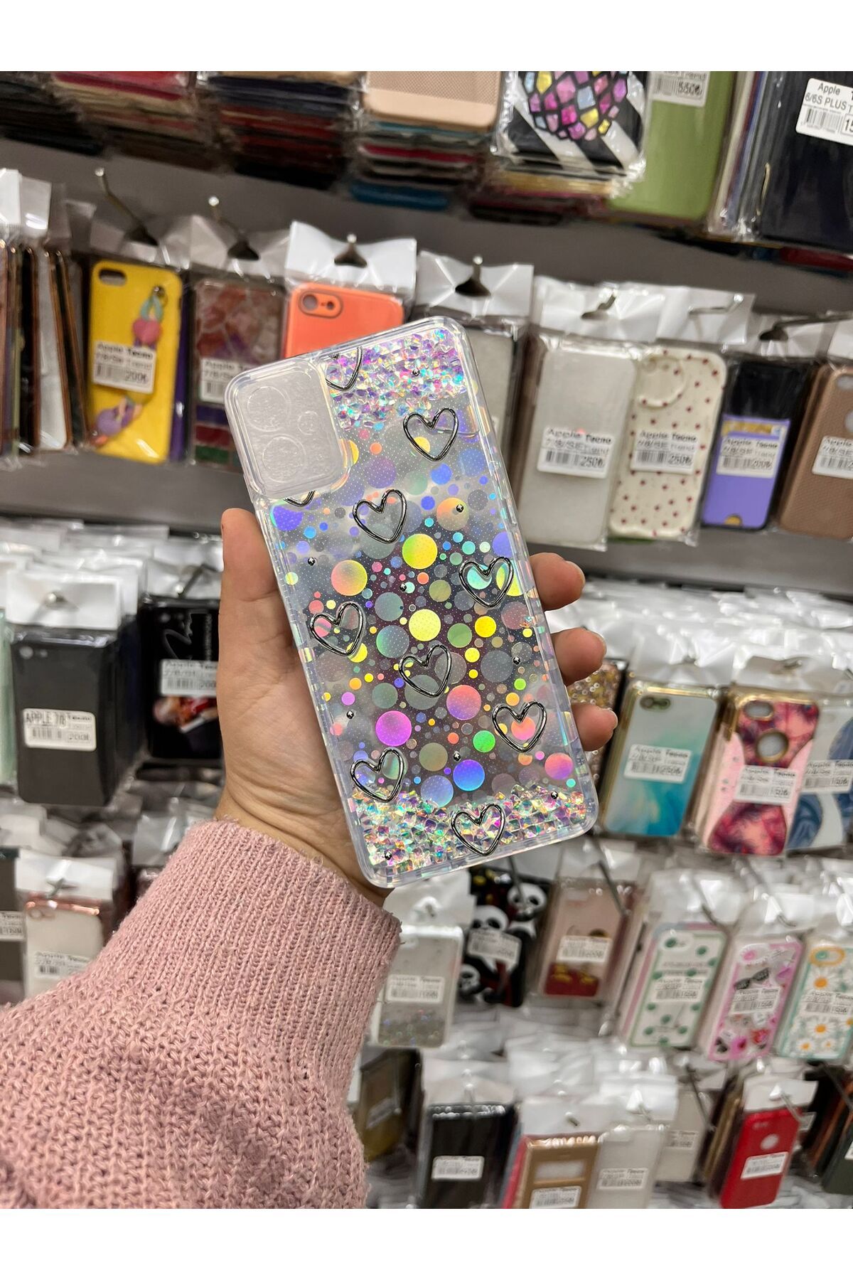 TECNOTREND Galaxy A05 Sulu parıltılı Hologramlı şeffaf silikon kılıf