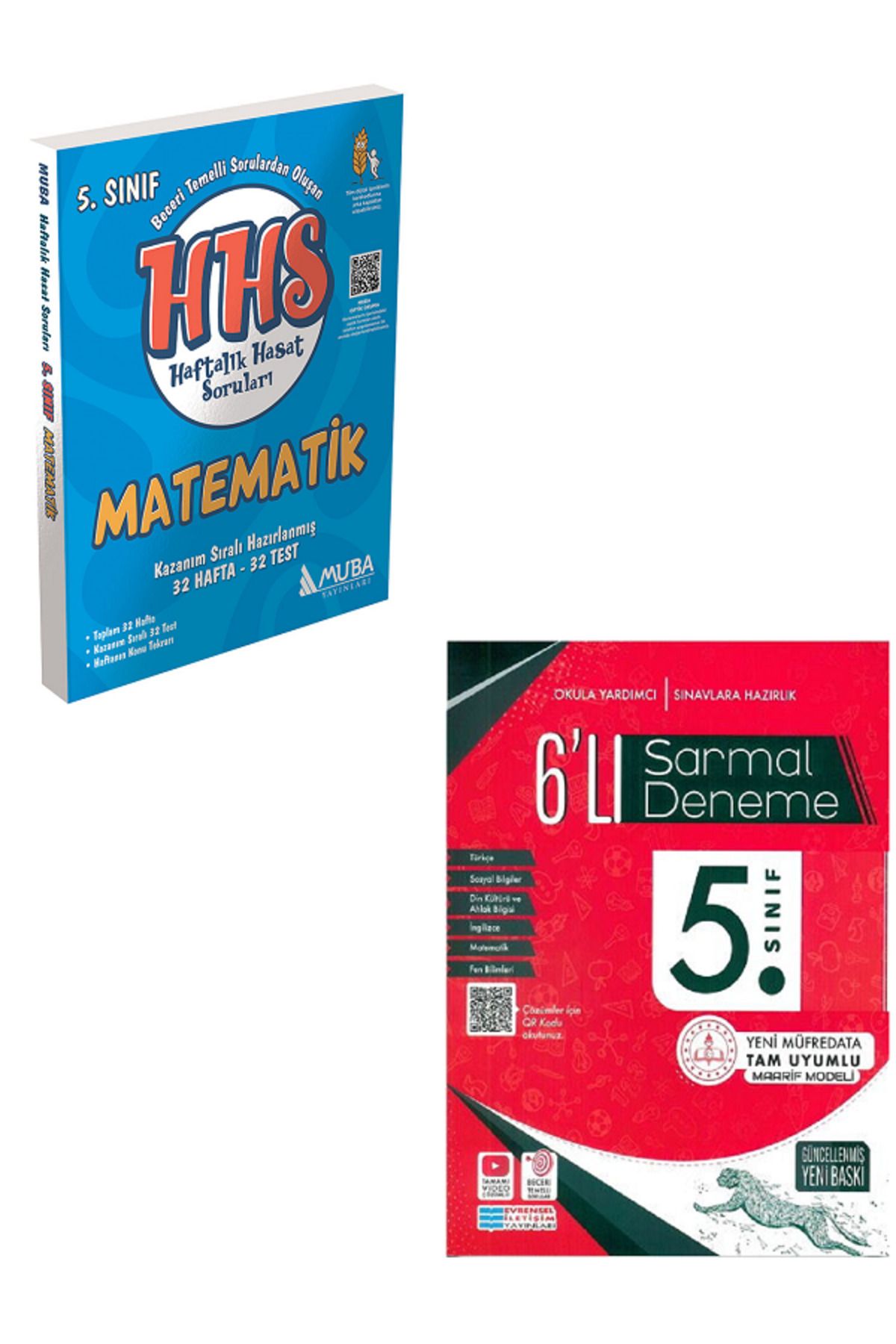 Evrensel İletişim Yayınları 5.Sınıf Muba HSS Matematik Haftalık Hasat Soruları + 5.Sınıf Evrensel 6'Lı Sarmal Deneme / 2 KİTAP