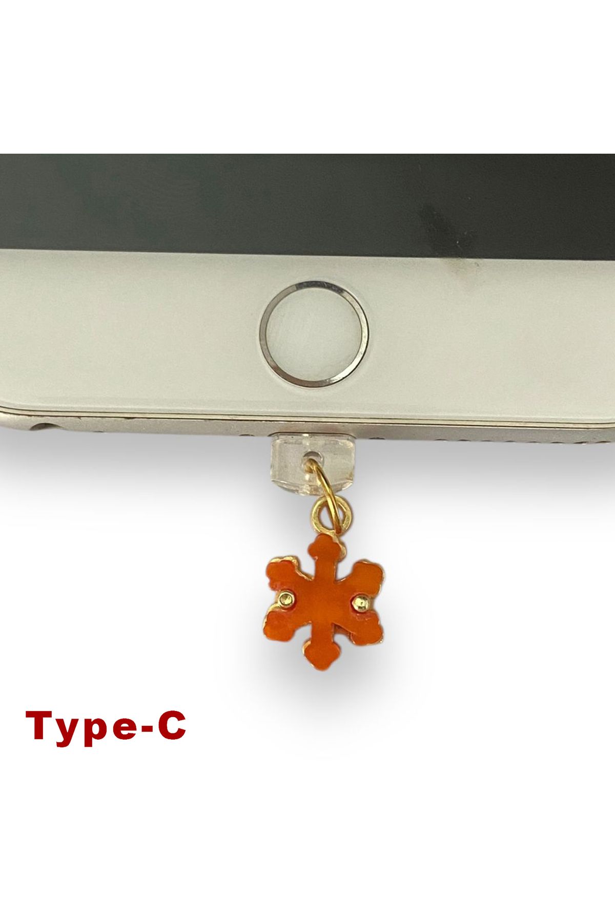BK Design Type-C Çelik Takı Figürlü Telefon Şarj Portu Toz Tıpası Toz Tıkacı Charm TCGL5012