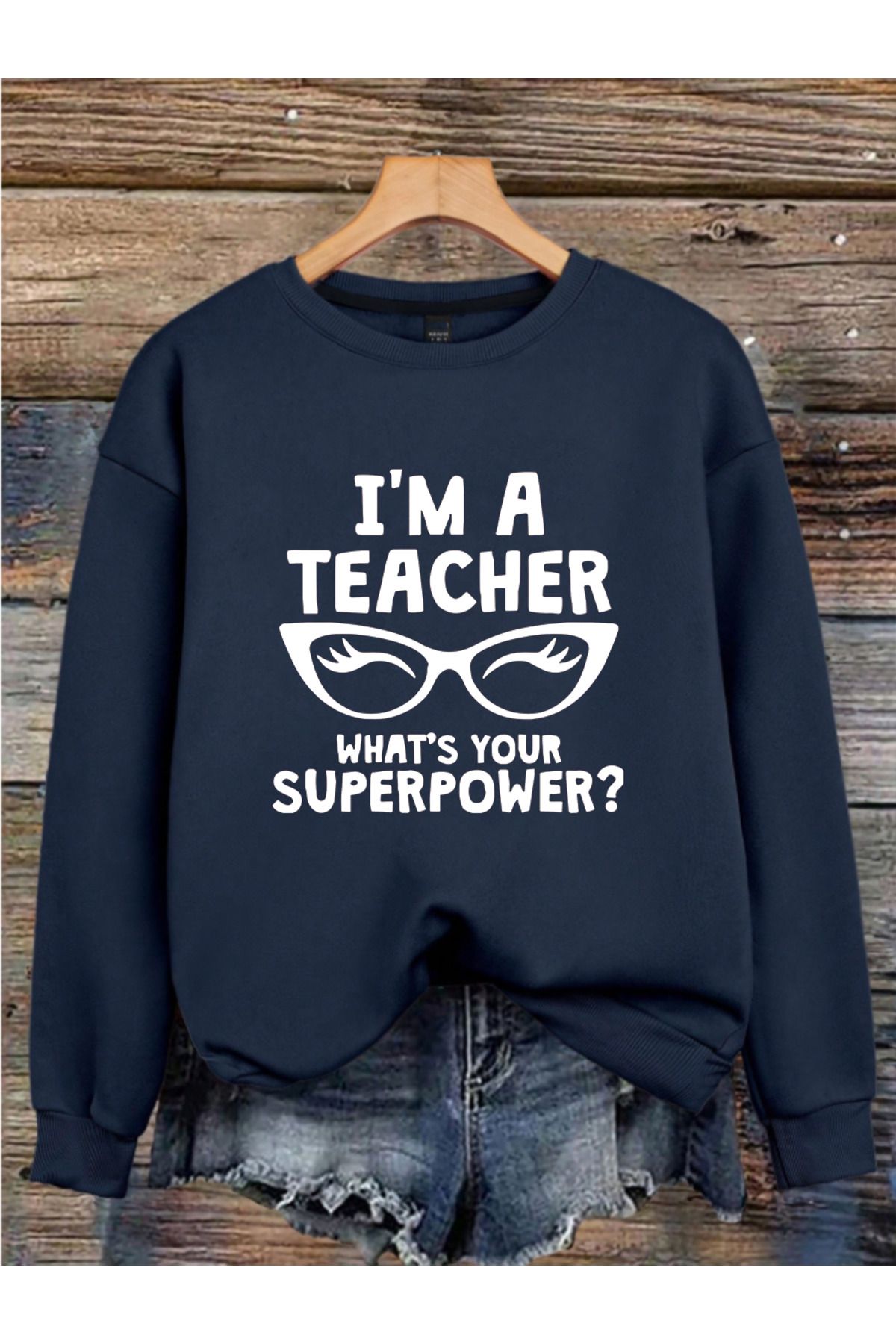 MAGORS TEACHER BASKILI 3 İPLİK BİSİKLET YAKA UZUN KOLLU SWEATSHIRT