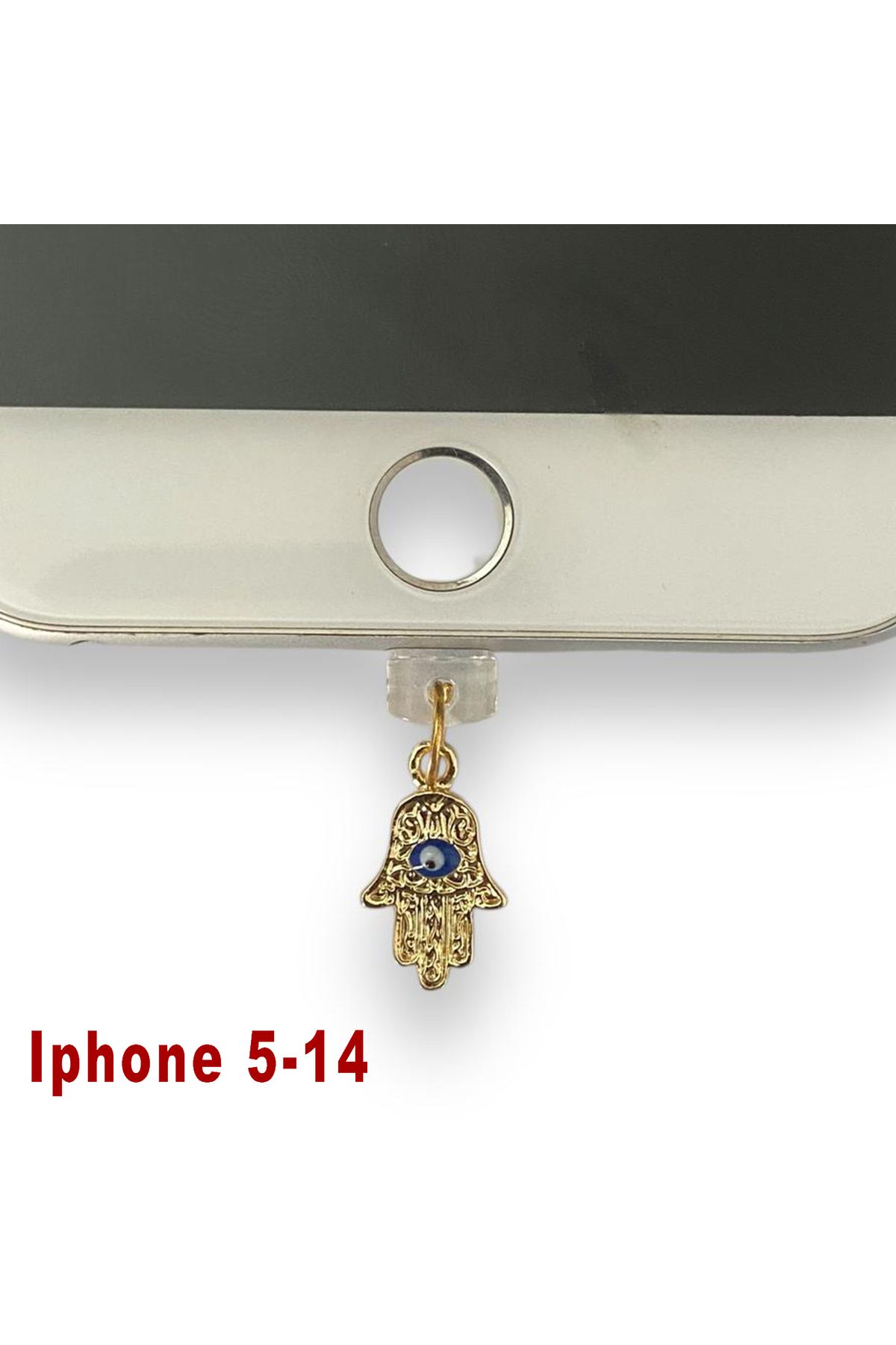 BK Design Iphone 5-14 Uyumlu   Çelik Takı Figürlü Telefon Şarj Portu Toz Tıpası Toz Tıkacı Charm IPGL6008