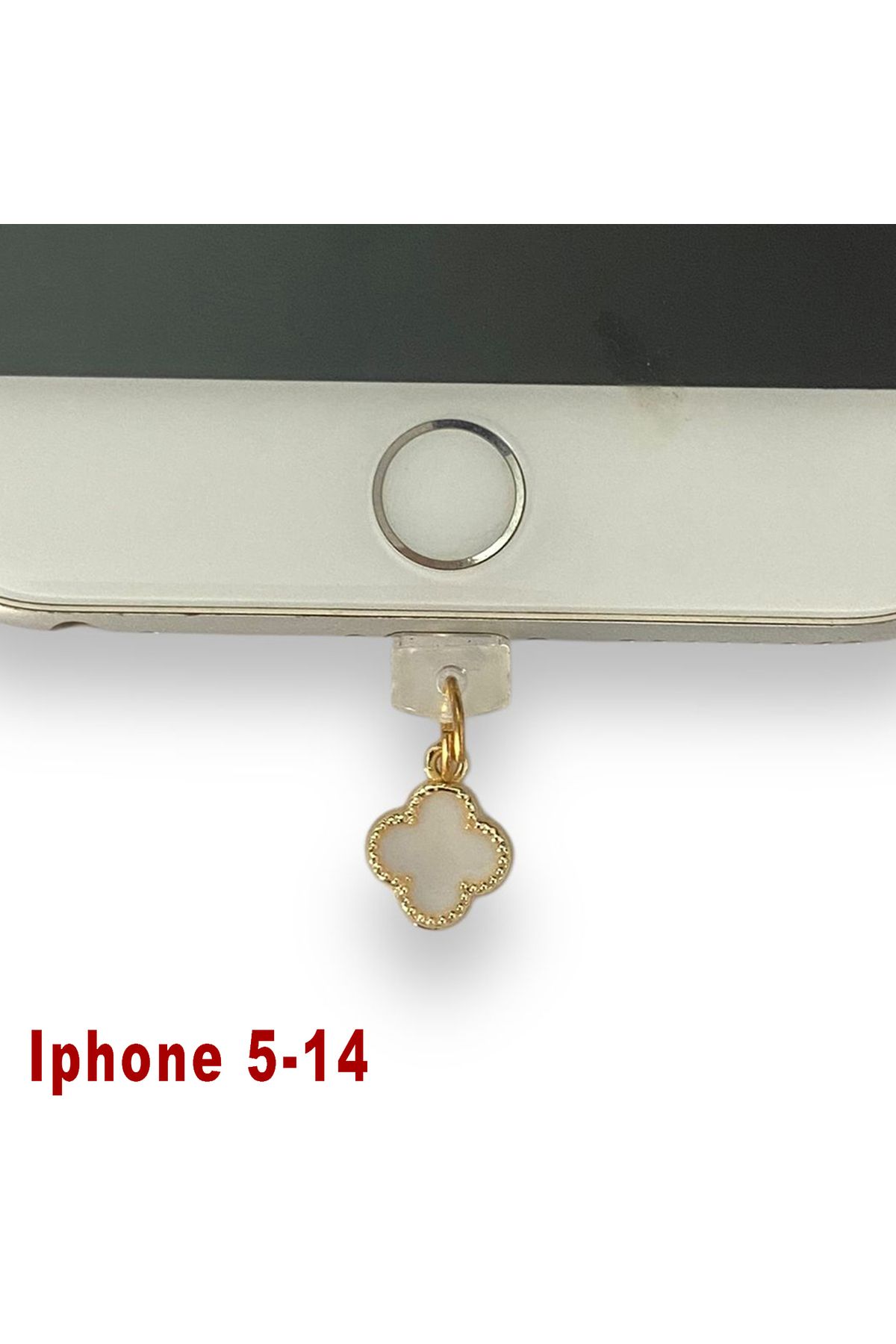 BK Design Iphone 5-14 Çelik Takı Figürlü Telefon Şarj Portu Toz Tıpası Toz Tıkacı Charm IPGL6019