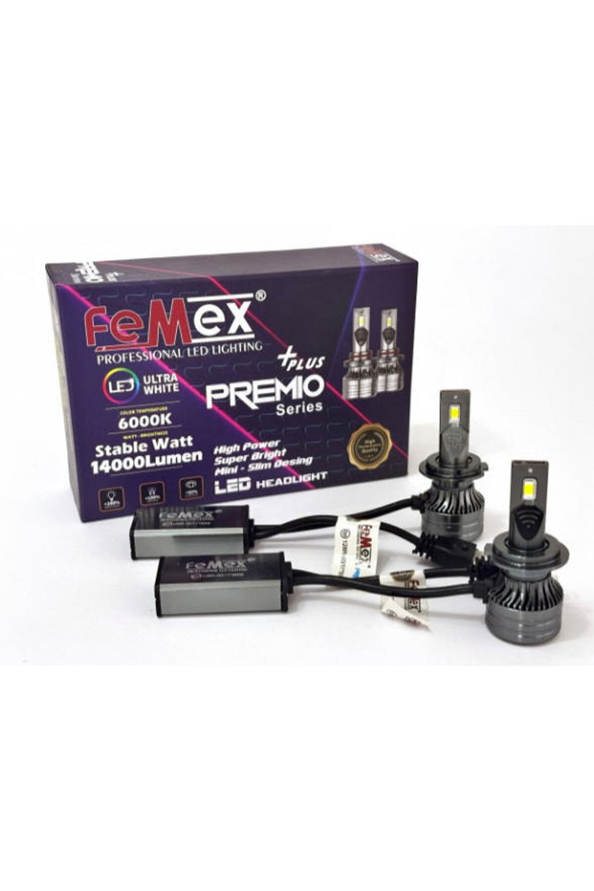 FEMEX Premio Plus H7 Şimşek Etkili Led Xenon 14000 Lumen