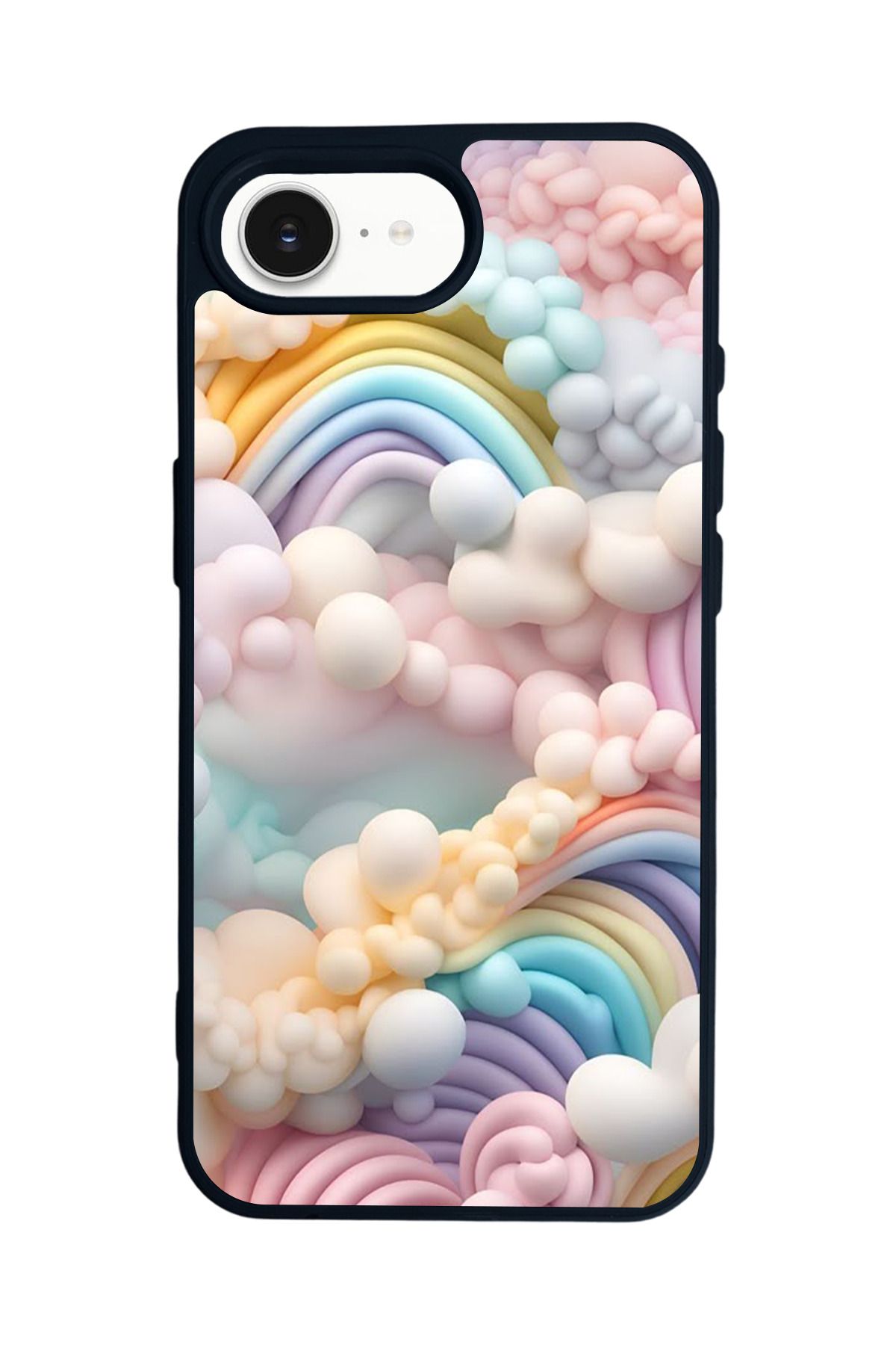 Aksel Kılıf Apple iPhone 16e Uyumlu Baskılı,Mat Siyah,Yumuşak Silikon,Koruyucu,Şok Emici Kapak,Kılıf
