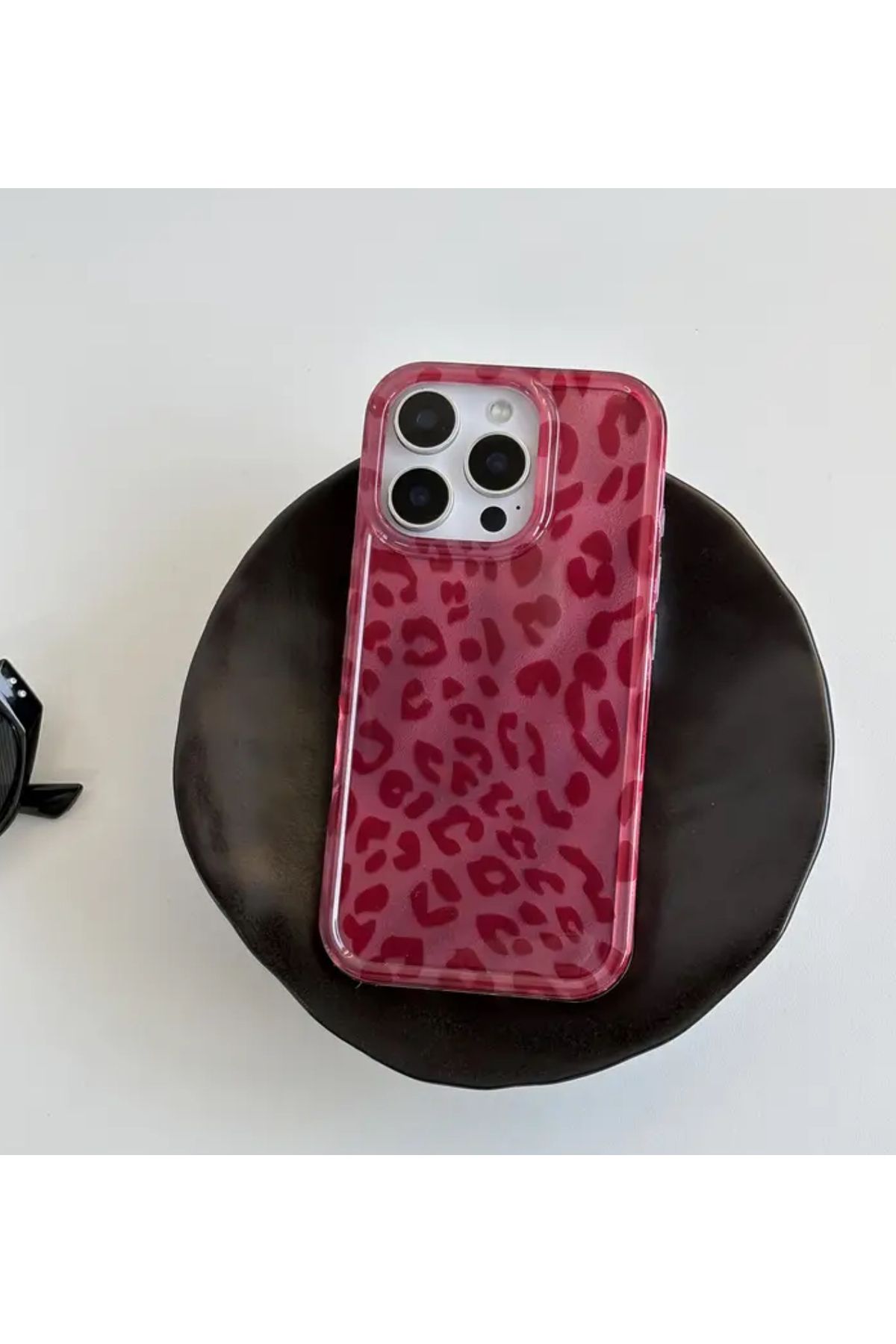 FİŞNEİLETİŞİM İPHONE 16 PROMAX UYUMLU PEMBE LEOPAR DESENLİ KILIF