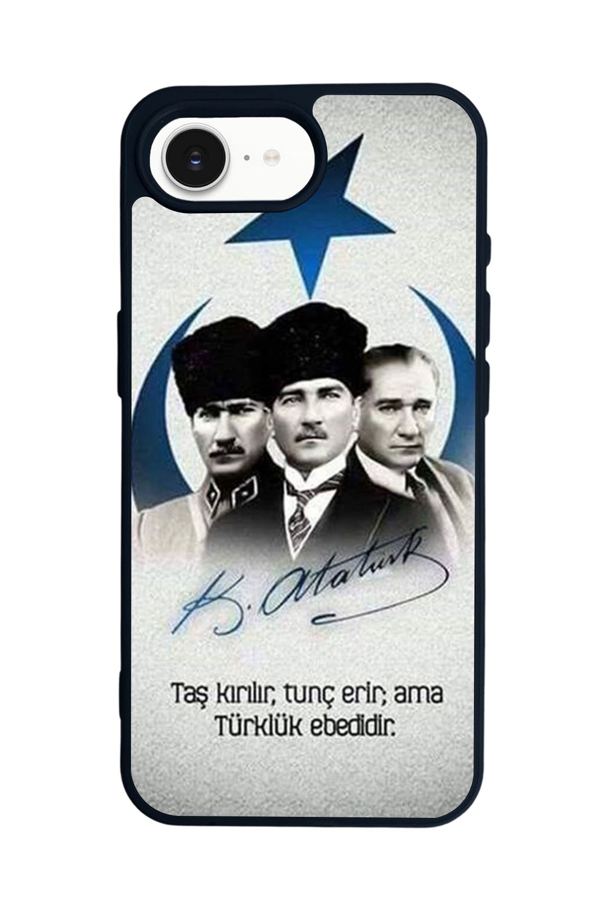 Aksel Kılıf Apple iPhone 16e Uyumlu Baskılı,Mat Siyah,Yumuşak Silikon,Koruyucu,Şok Emici Kapak,Kılıf