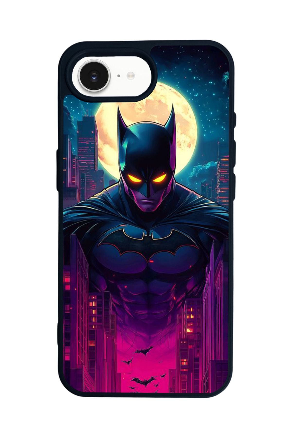 Aksel Kılıf Apple iPhone 16e Uyumlu Baskılı,Mat Siyah,Yumuşak Silikon,Koruyucu,Şok Emici Kapak,Kılıf