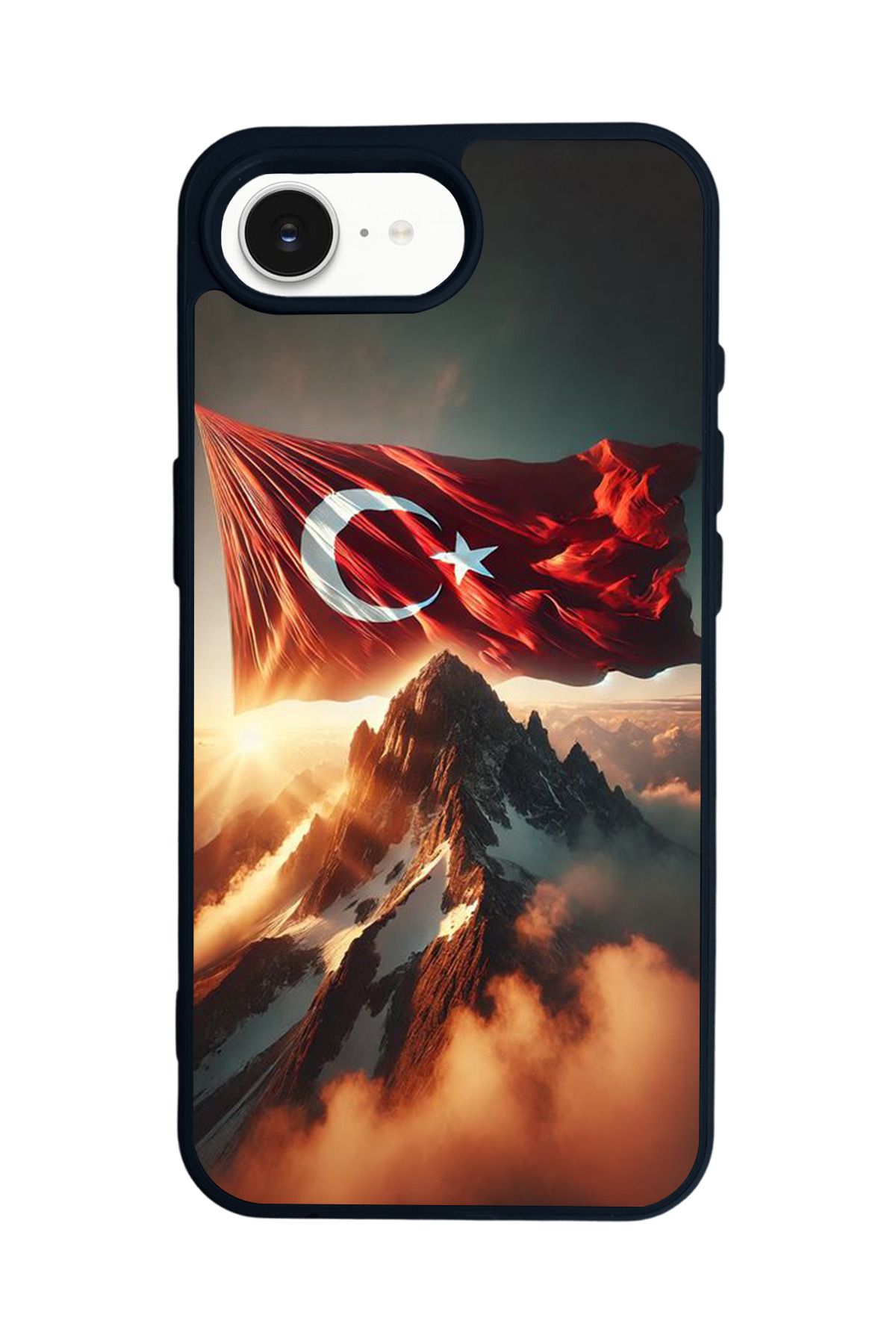 Aksel Kılıf Apple iPhone 16e Uyumlu Baskılı,Mat Siyah,Yumuşak Silikon,Koruyucu,Şok Emici Kapak,Kılıf