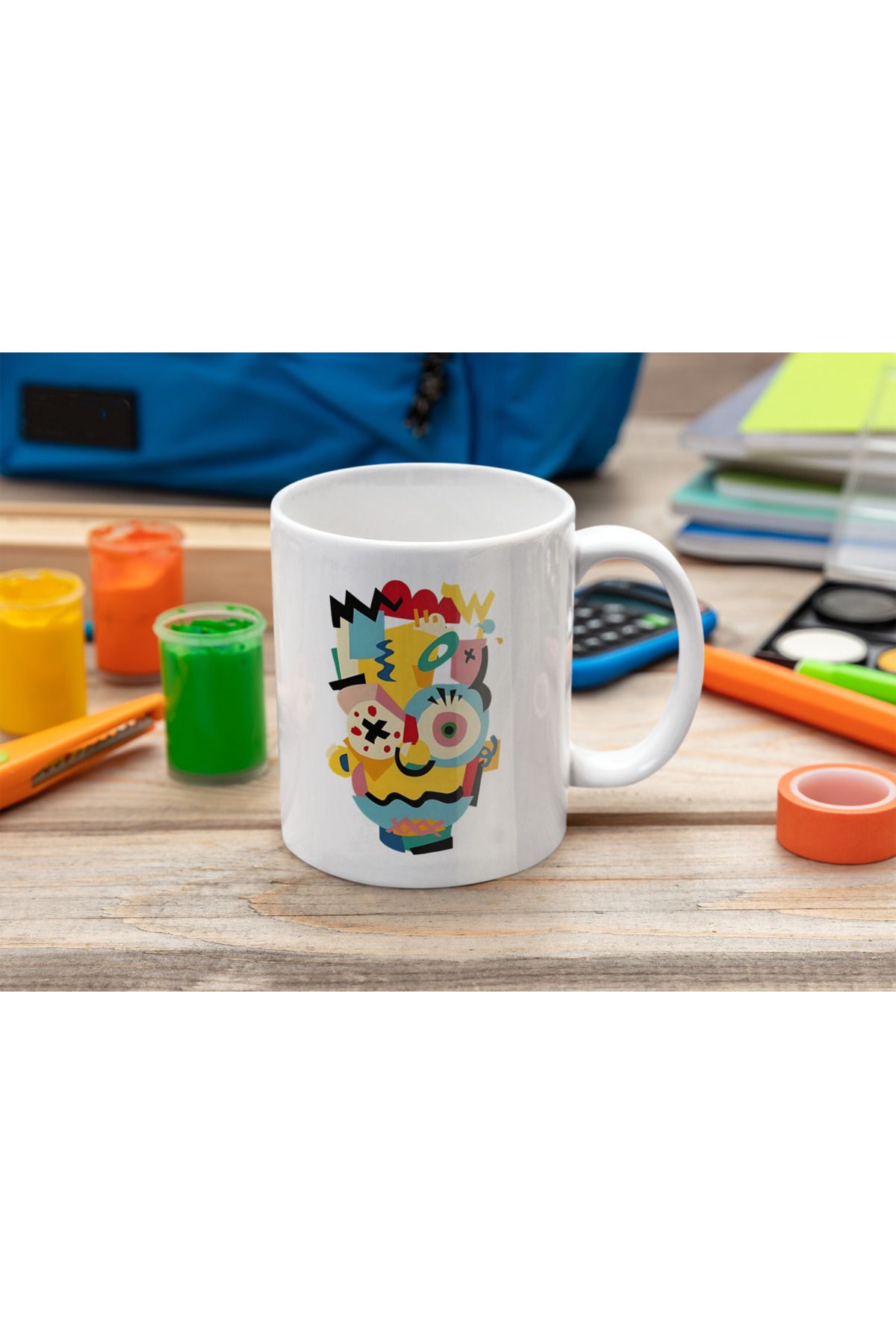 Butik Bart Simpson Soyut Portre Renkli Kupa