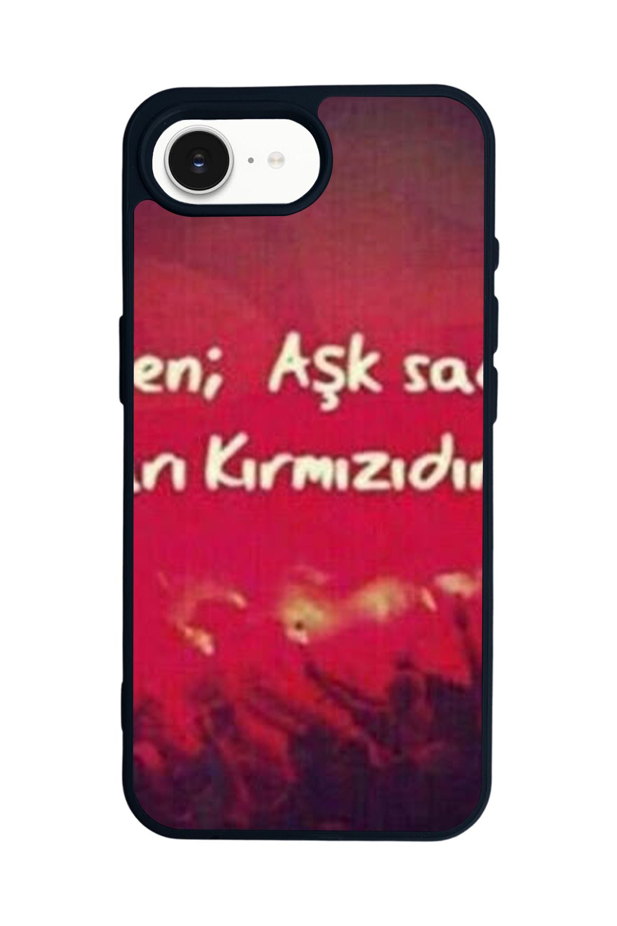 Aksel Kılıf Apple iPhone 16e Uyumlu Baskılı,Mat Siyah,Yumuşak Silikon,Koruyucu,Şok Emici Kapak,Kılıf