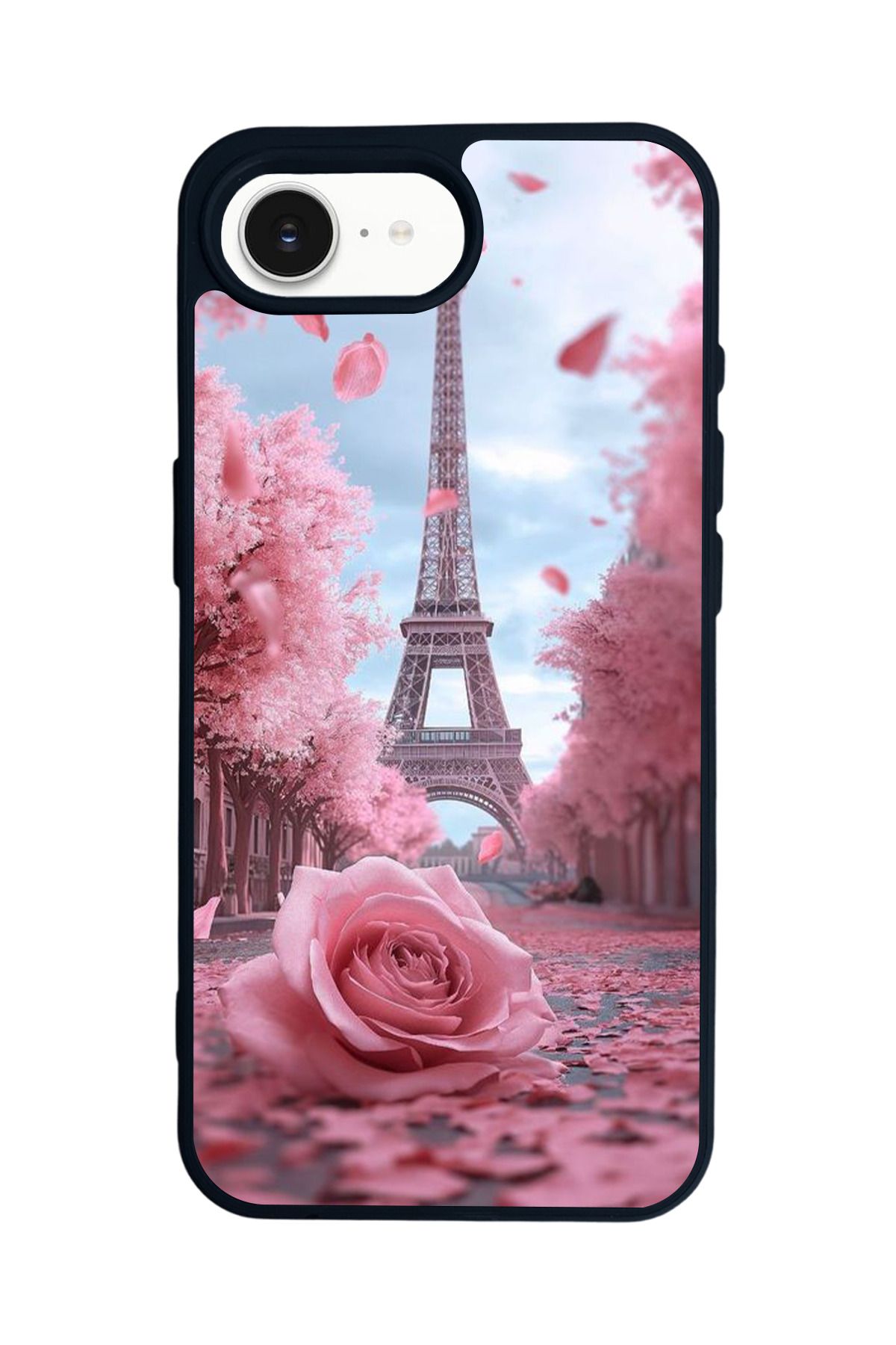 Aksel Kılıf Apple iPhone 16e Uyumlu Baskılı,Mat Siyah,Yumuşak Silikon,Koruyucu,Şok Emici Kapak,Kılıf