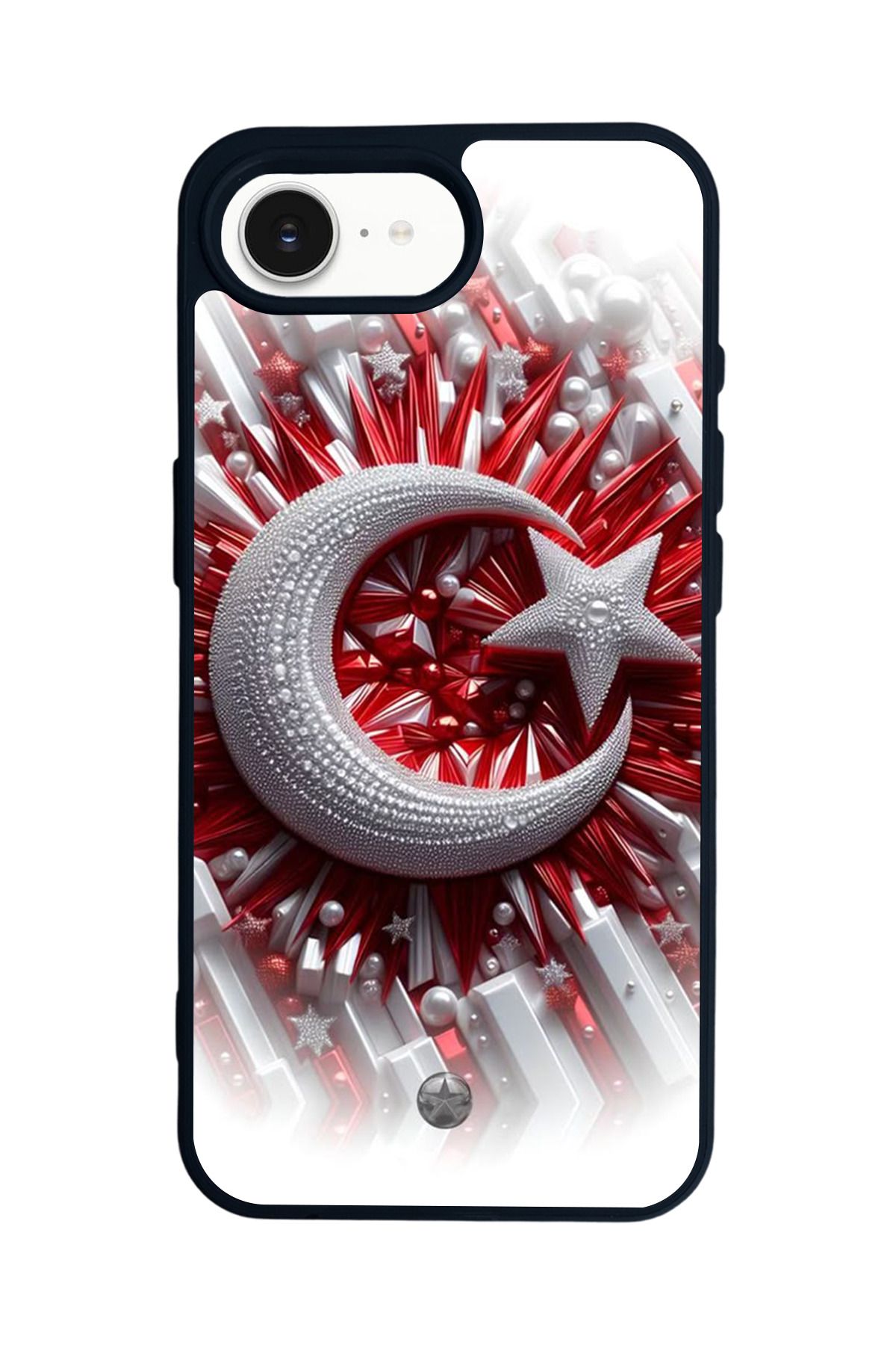 Aksel Kılıf Apple iPhone 16e Uyumlu Baskılı,Mat Siyah,Yumuşak Silikon,Koruyucu,Şok Emici Kapak,Kılıf
