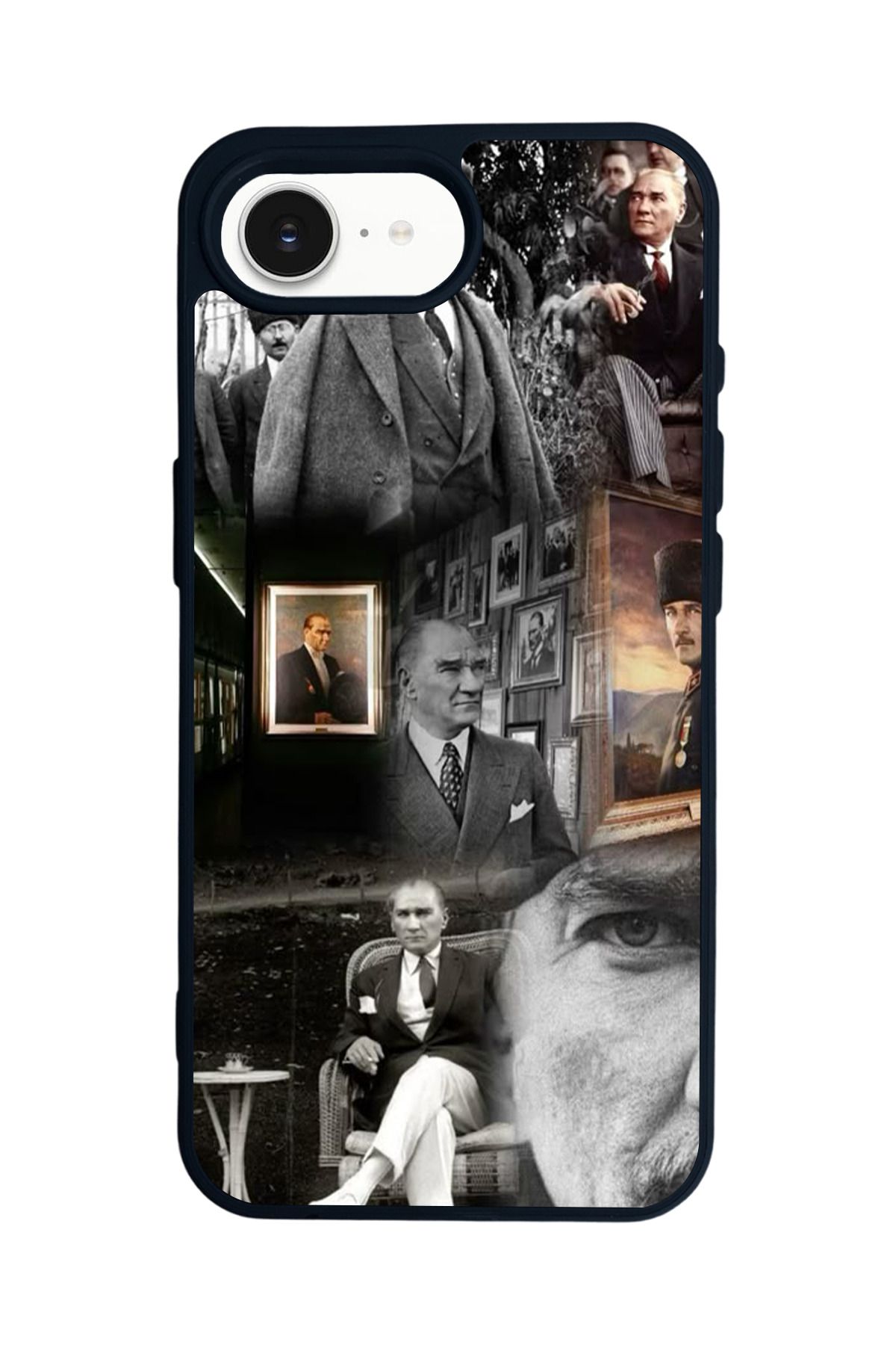 Aksel Kılıf Apple iPhone 16e Uyumlu Baskılı,Mat Siyah,Yumuşak Silikon,Koruyucu,Şok Emici Kapak,Kılıf