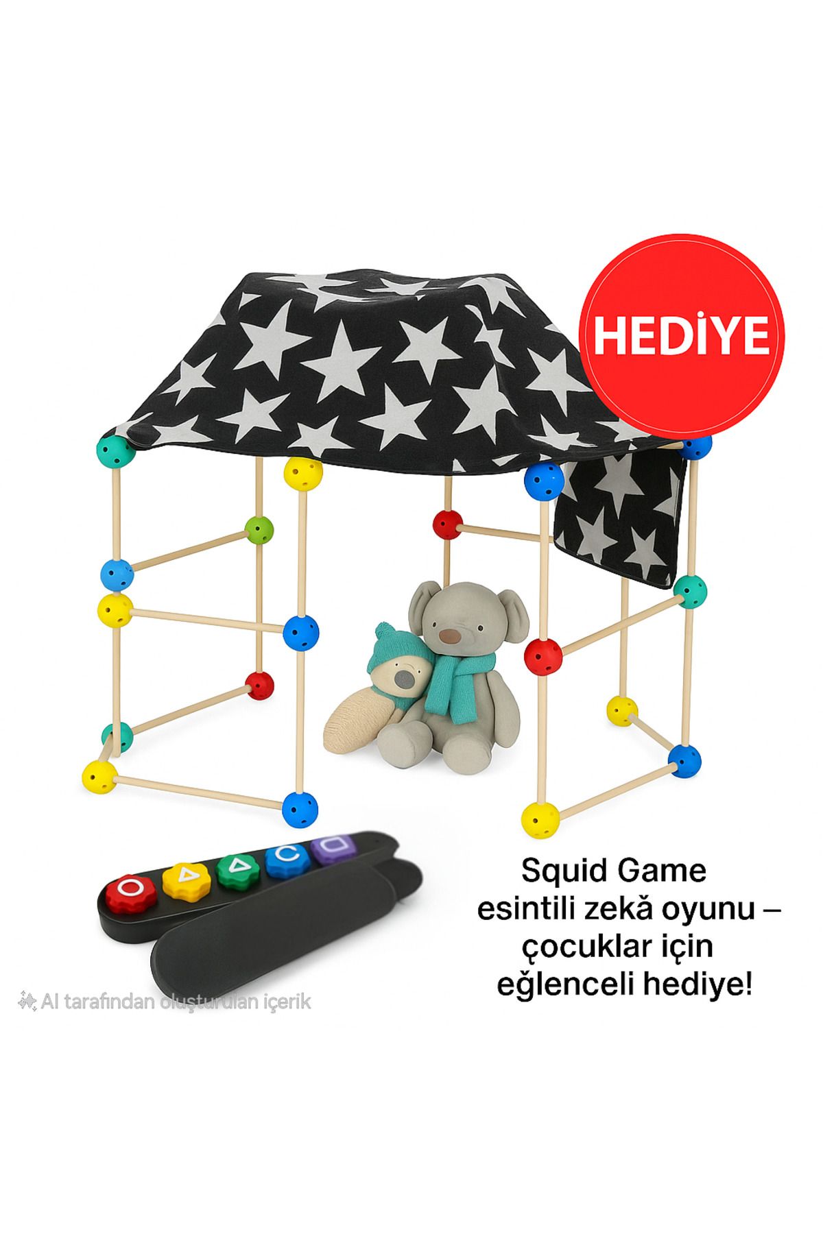 LunkiToys 400 Parça Zeka Geliştiren Oyun Seti, Squid Game 5 Taş Hediyeli, Modüler Oyun Çadırı