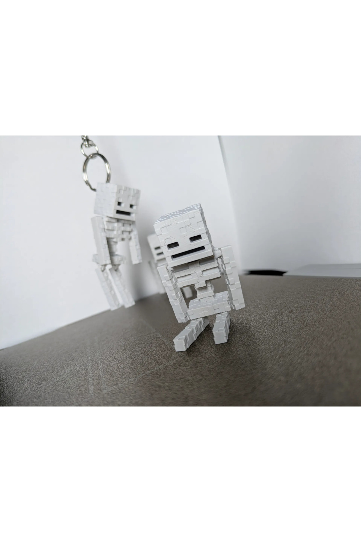 1 PC-Minecraft-Skelett-Figur, Schlüsselanhänger, Name, beschreibbare, animierte Spielfigur